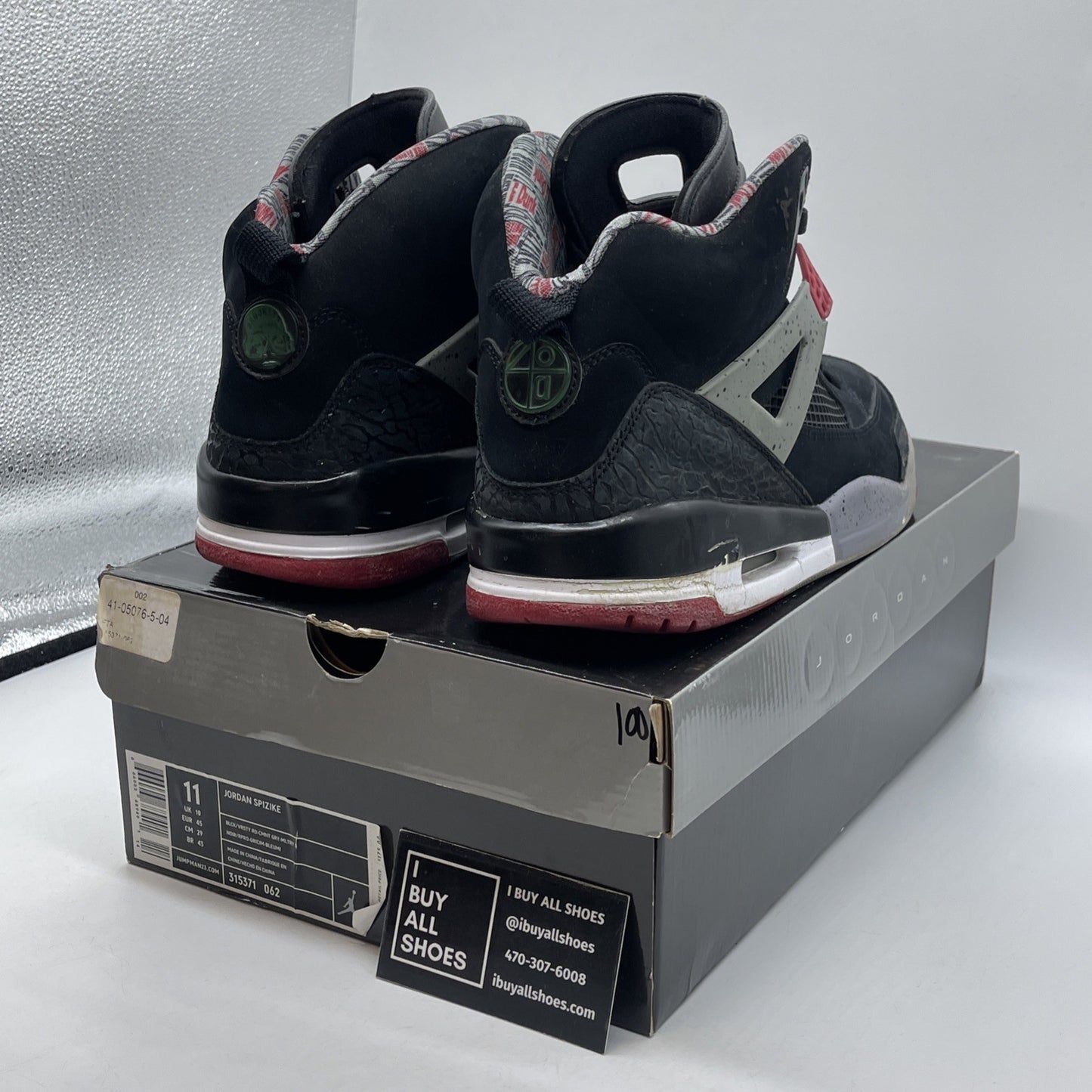 Size 11 - Jordan Spizike Varsity Red Grey Black Suede (315371-062)