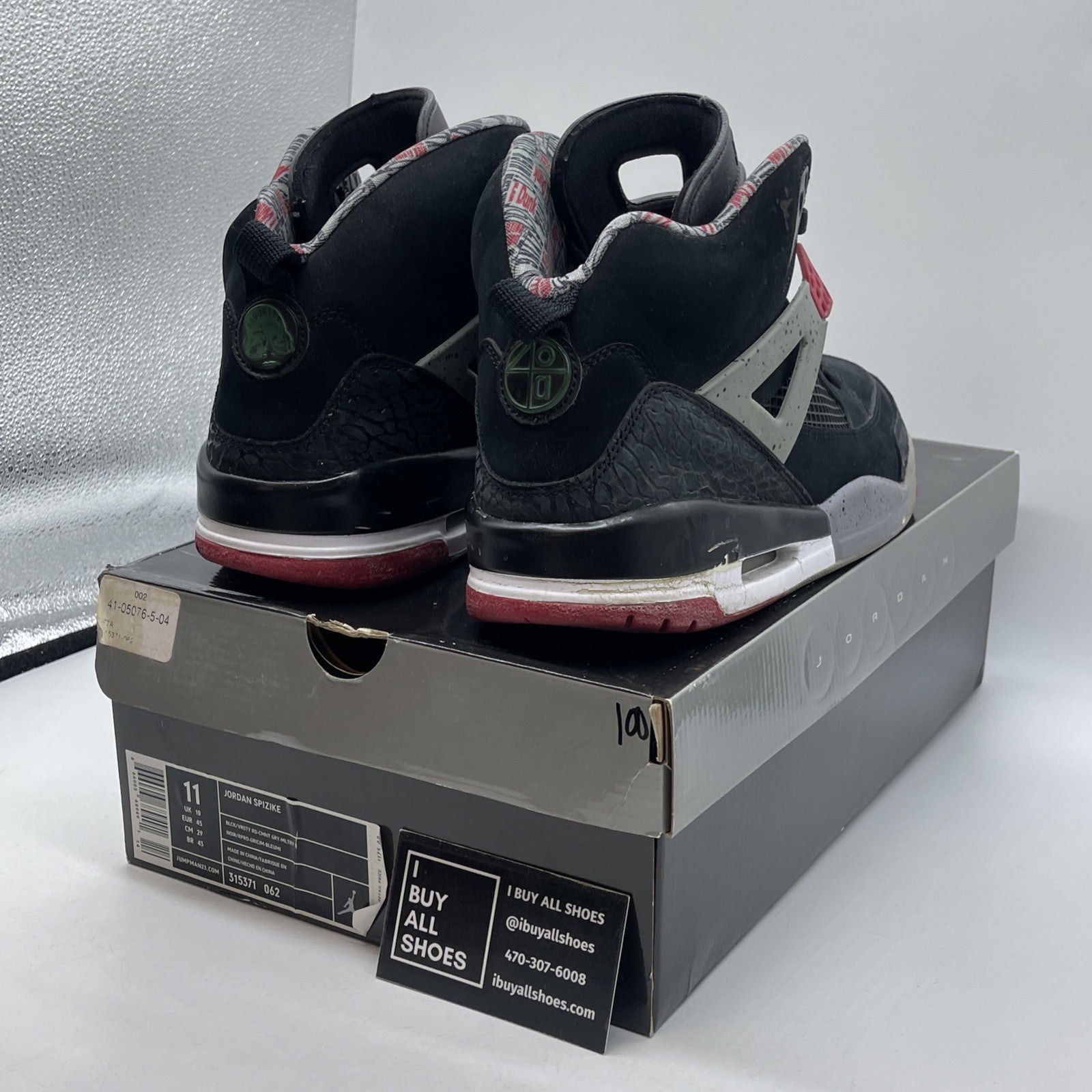Size 11 - Jordan Spizike Varsity Red Grey Black Suede (315371-062)