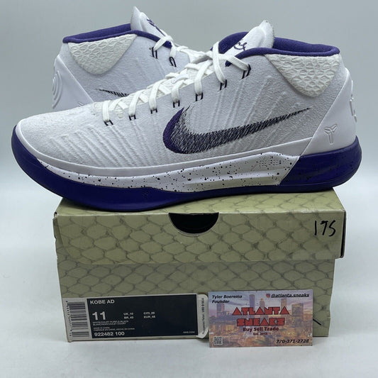 Size 11 - Nike Kobe AD Mid Baseline White Purple Black Suede (922482-100)