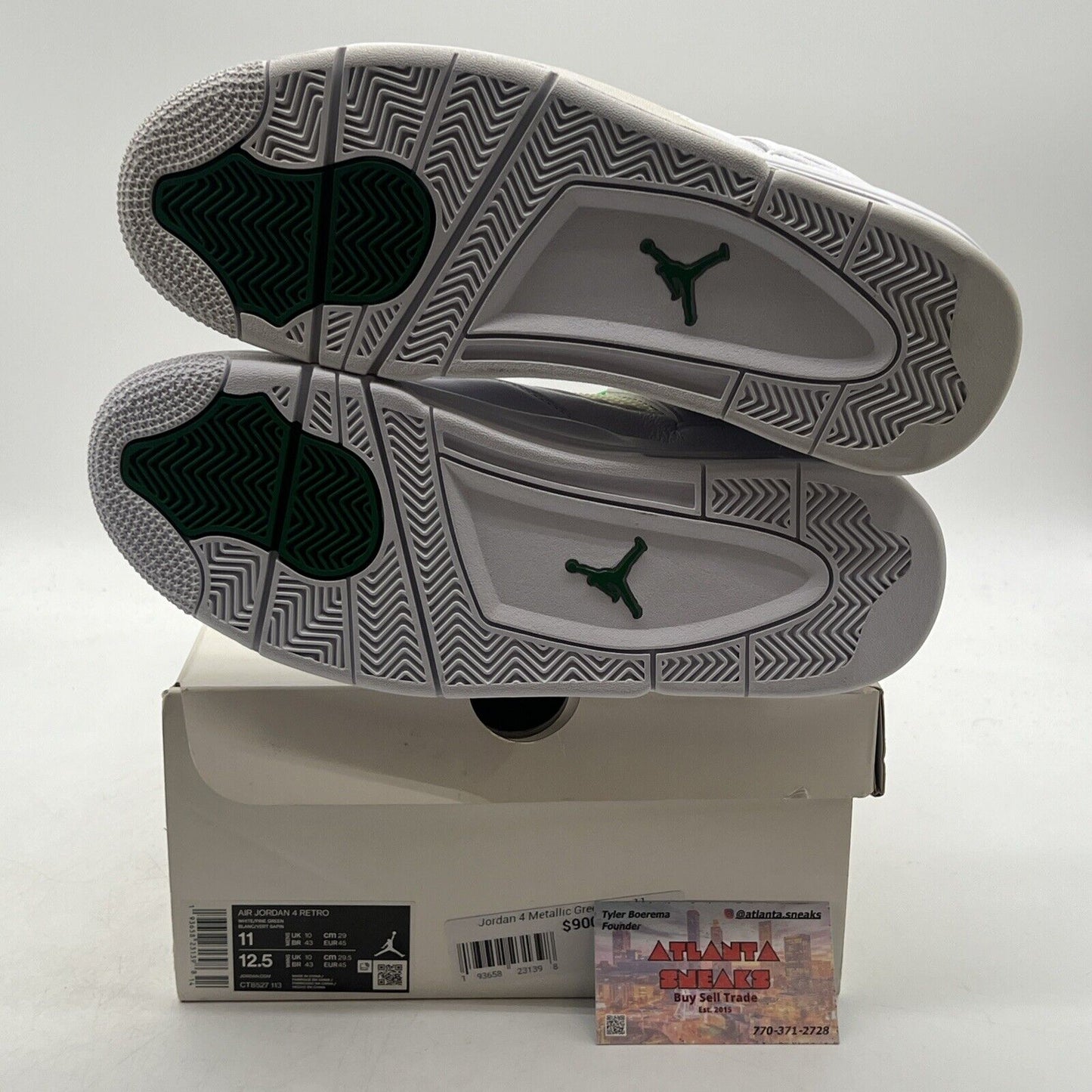 Size 11 - Air Jordan 4 Retro Green Metallic Leather (CT8527-113)