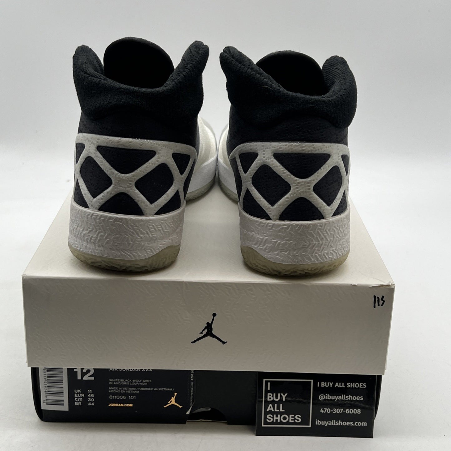 Size 12 - Air Jordan 30 White Wolf Grey (811006-101)