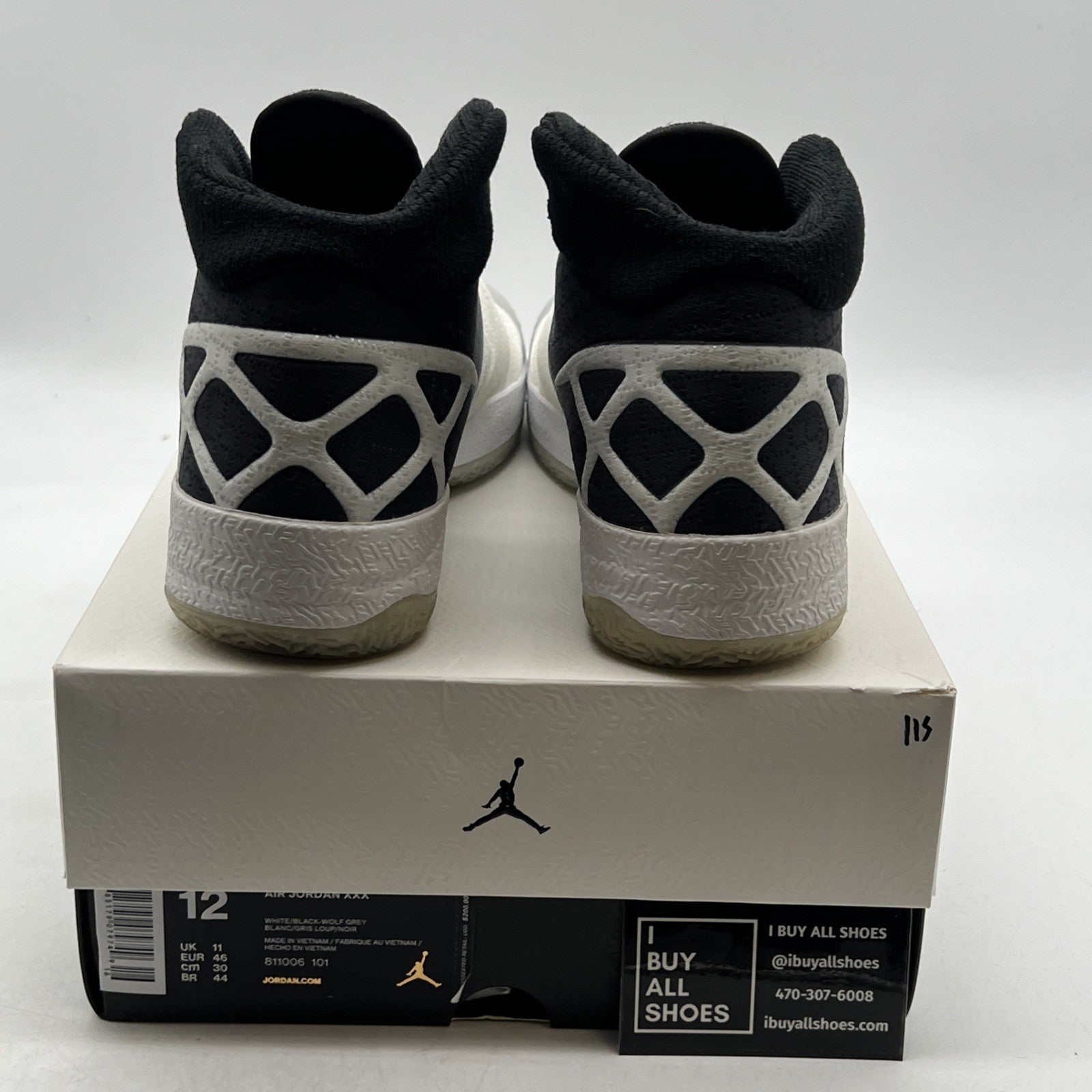 Size 12 - Air Jordan 30 White Wolf Grey (811006-101)