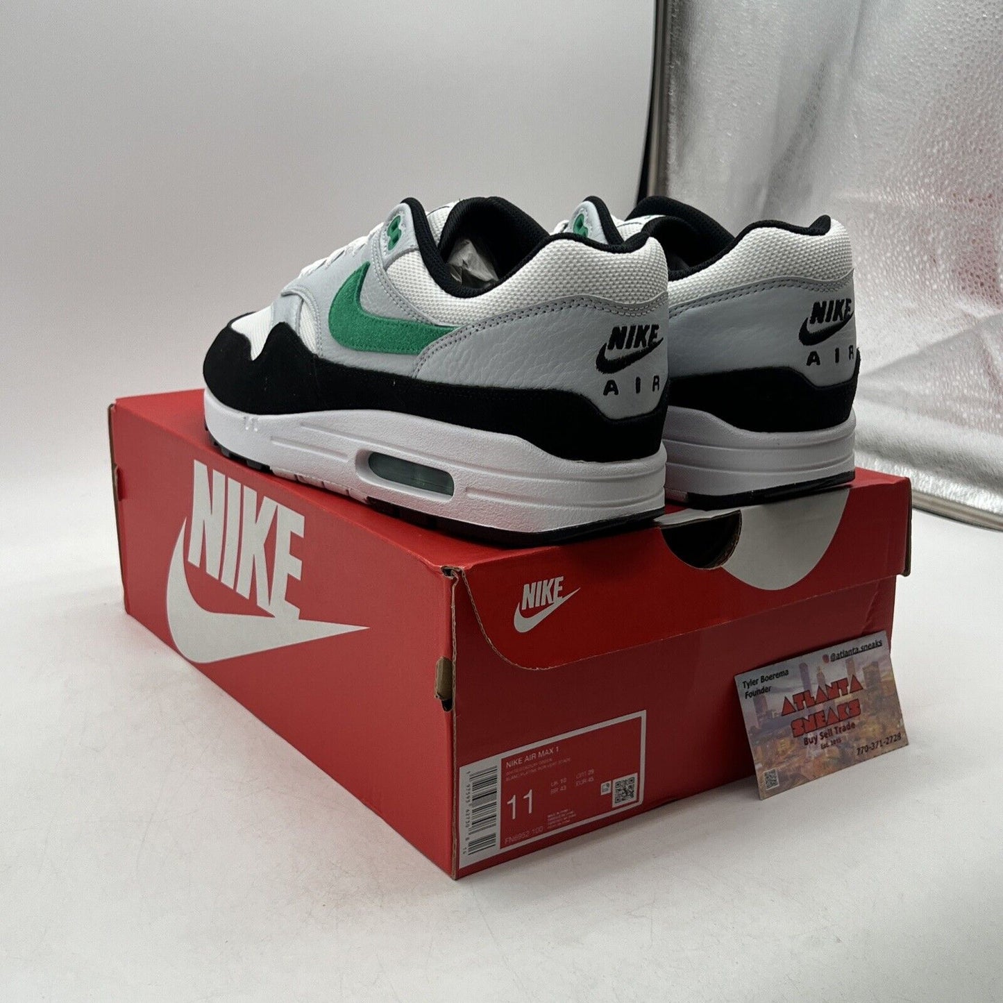 Size 11 - Nike Air Max 1 Low Stadium Green White Black Suede  (FN6952-100)