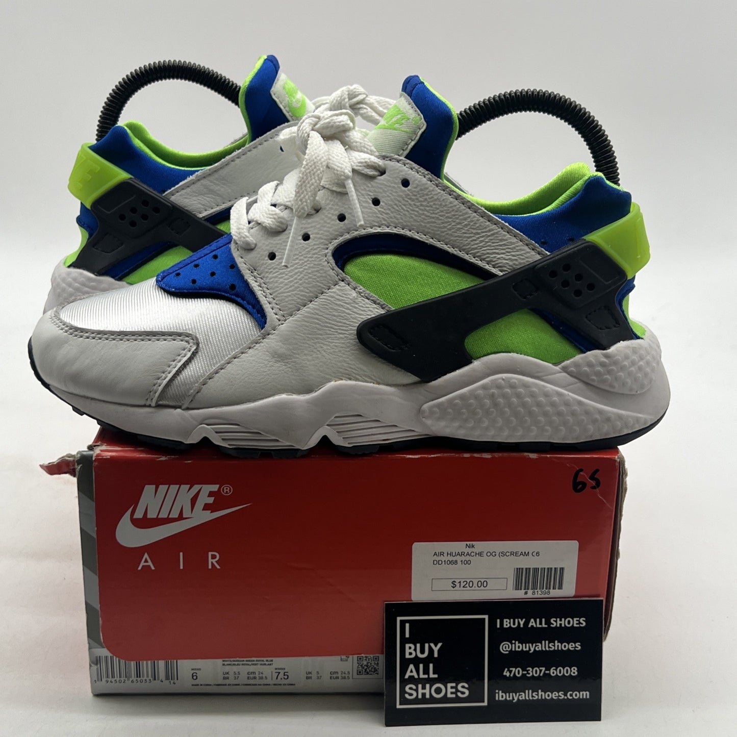 Size 6 - Nike Air Huarache 2021 Scream Green (DD1068-100)
