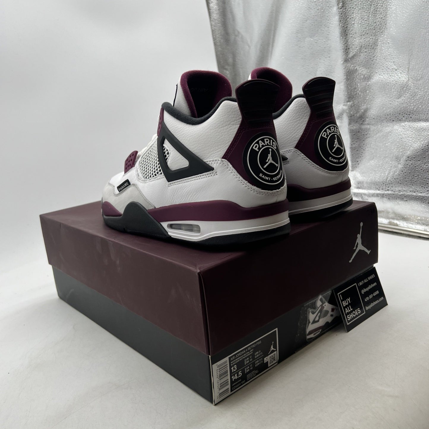 Size 13 - Air Jordan 4 Retro x Paris Saint-Germain Bordeaux 2020 (CZ5624-100)