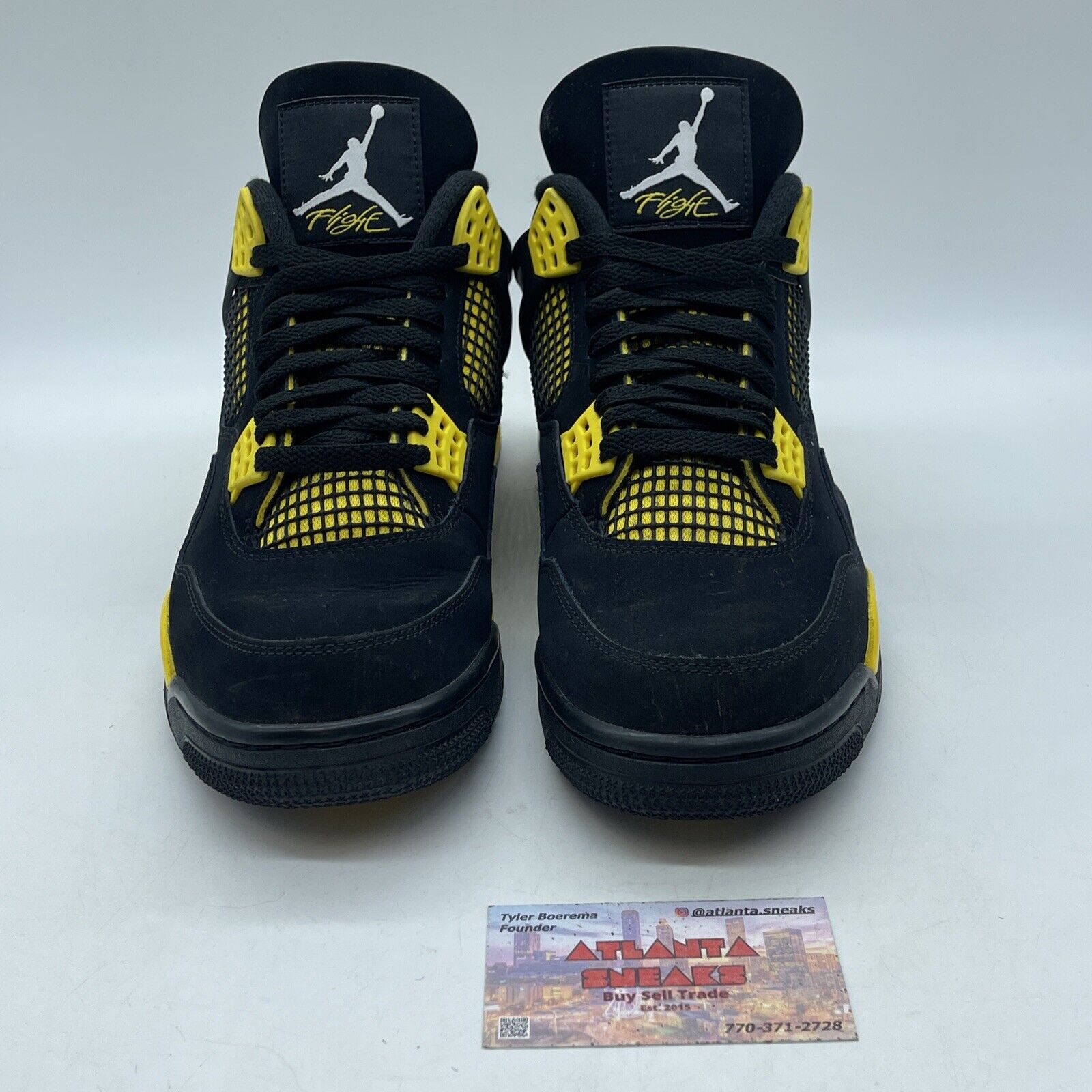 Size 10.5 - Jordan 4 Retro Mid Thunder Yellow Leather Black Suede (DH6927-017)