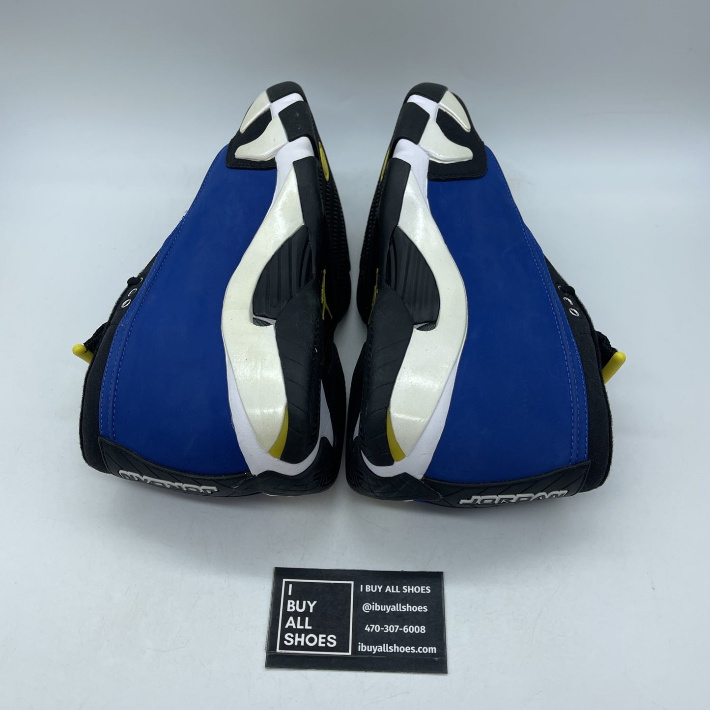 Size 9.5 - Air Jordan 14 Retro 2015 Low Laney Blue Black Suede (807511-405)