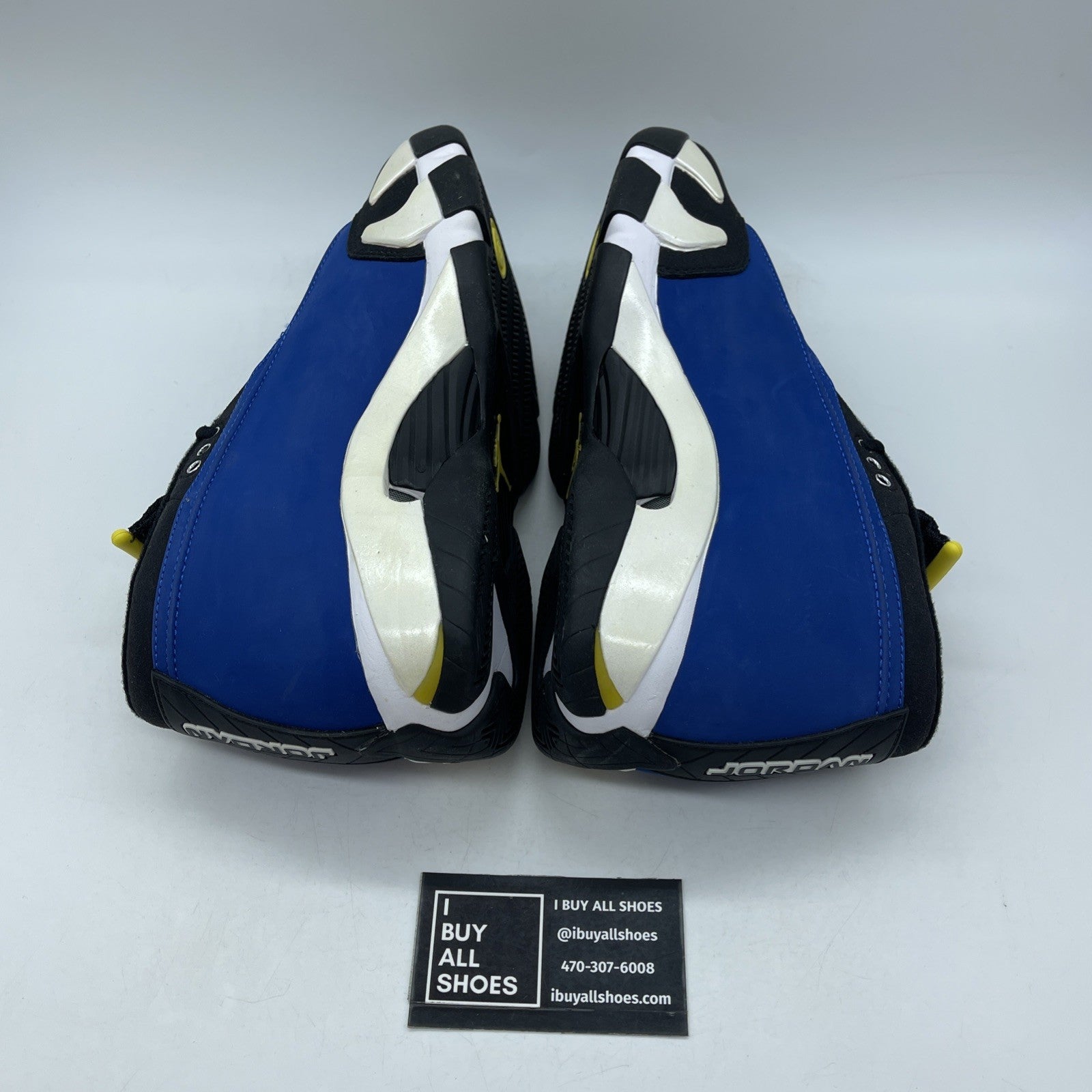 Size 9.5 - Air Jordan 14 Retro 2015 Low Laney Blue Black Suede (807511-405)