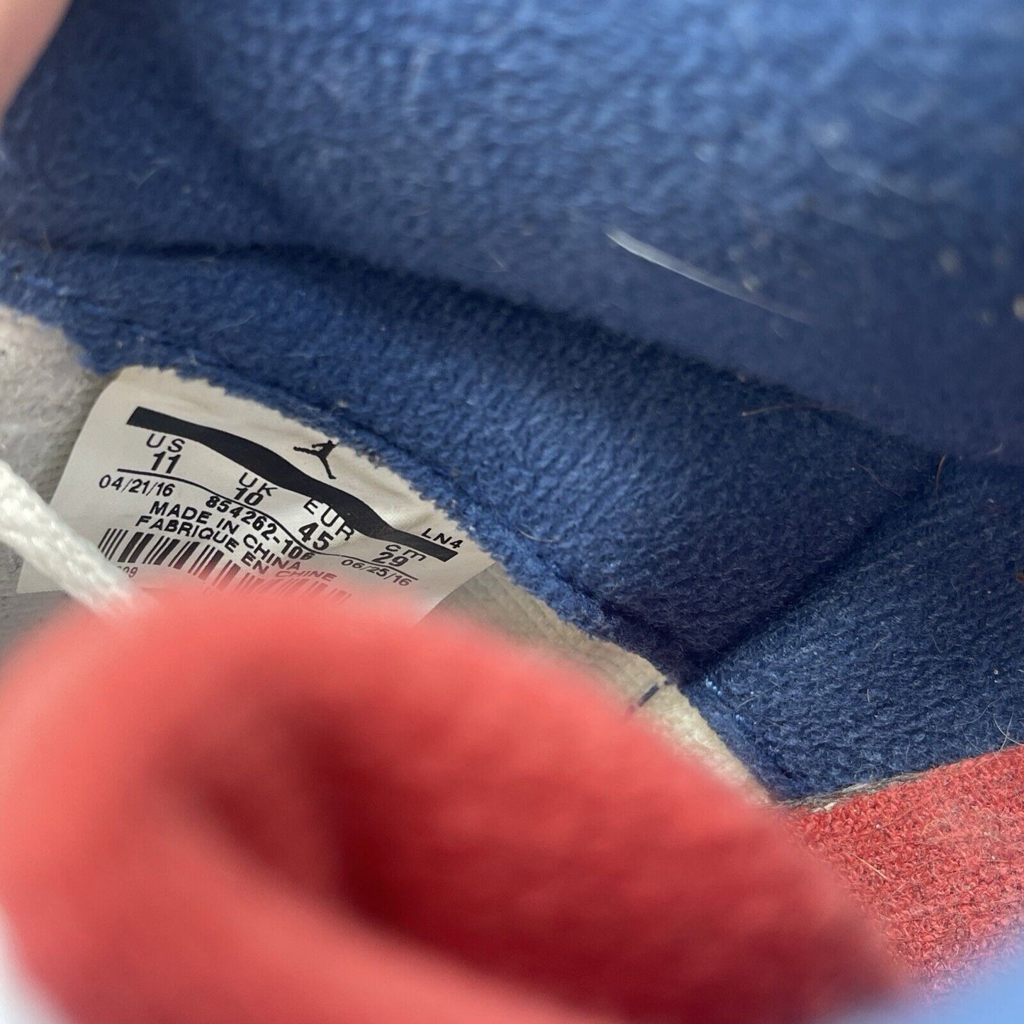 Size 11 - Jordan 3 Retro OG Mid True Blue White Grey Red Suede (854262-106)