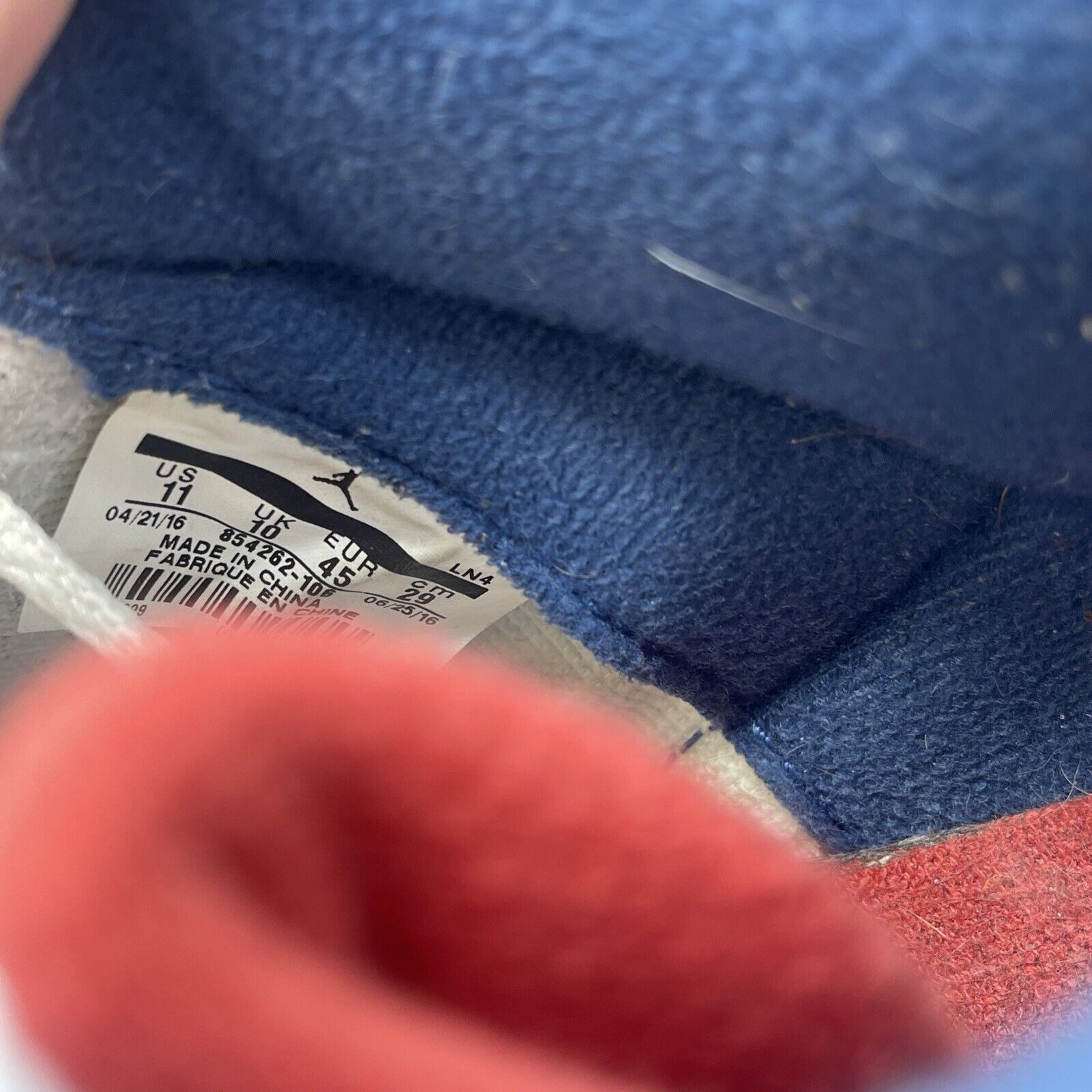 Size 11 - Jordan 3 Retro OG Mid True Blue White Grey Red Suede (854262-106)