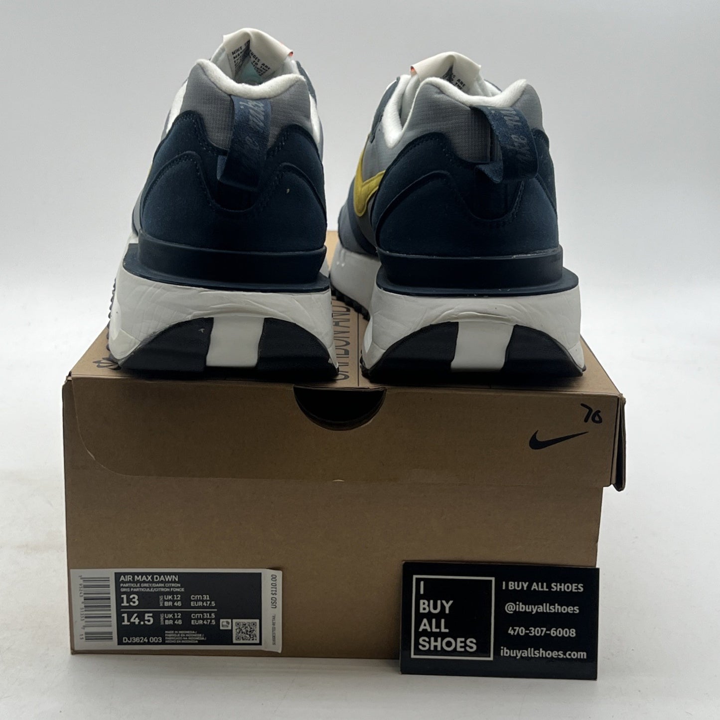Size 13 - Nike Air Max Dawn Particle Grey Dark Citron (DJ3624-003)
