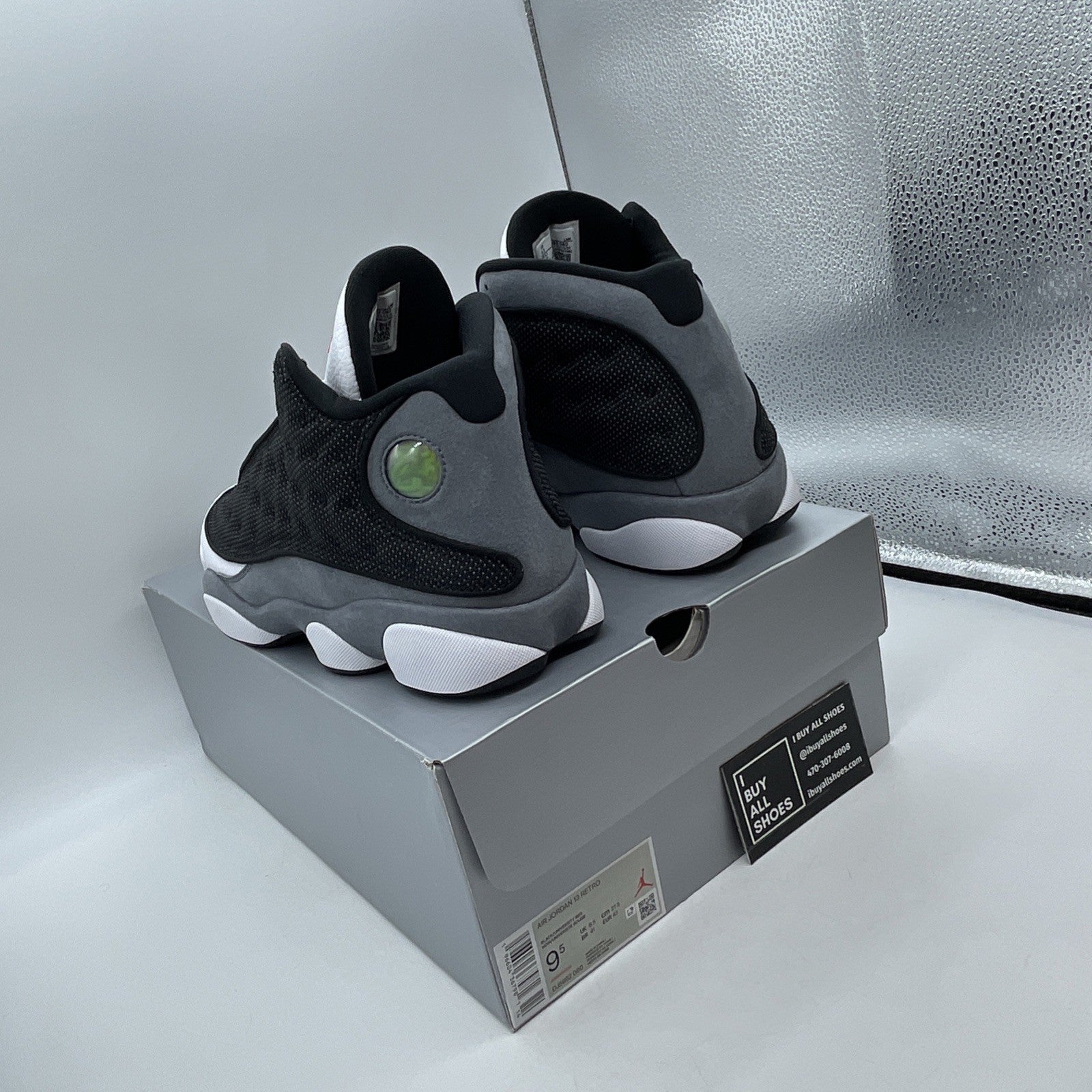 Size 9.5 - Air Jordan 13 Retro Black Flint White Suede Leather (DJ5982-060)