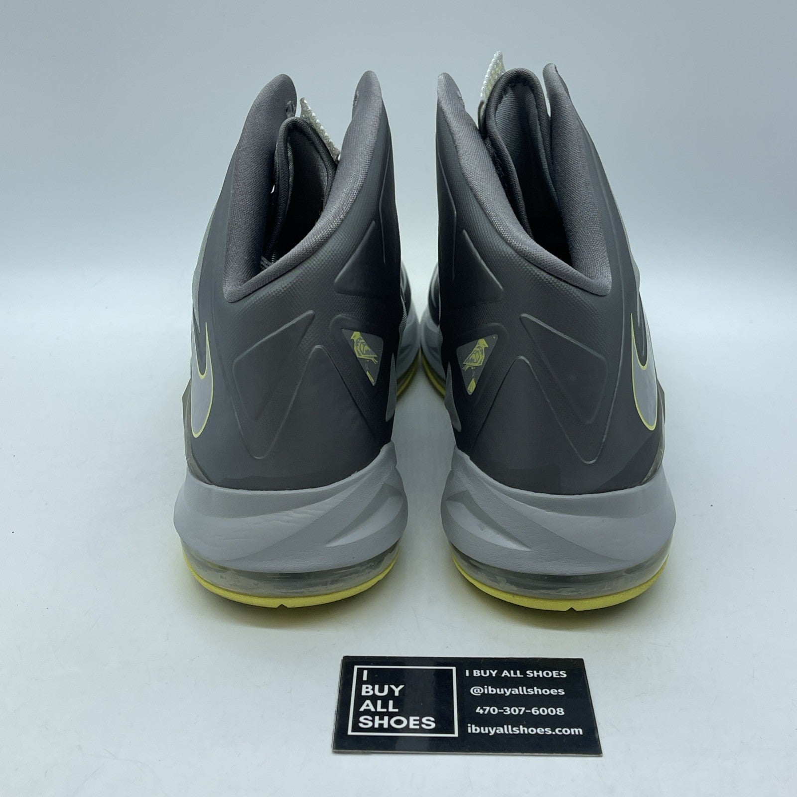 Size 13 - Nike LeBron 10 Yellow Diamond Grey Yellow Leather (541100-007)