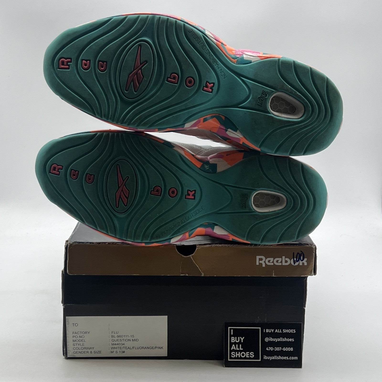 Size 13 - Reebok Question Mid White Noise Sample (M44034)