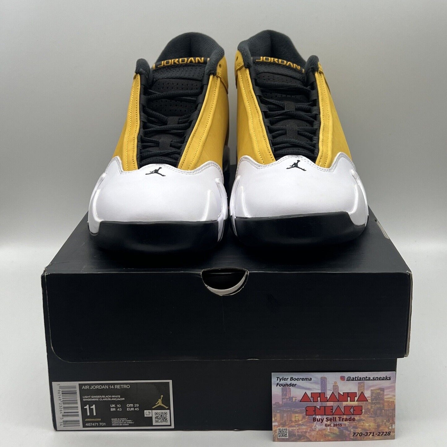 Air Jordan 14 Retro Men's Shoes Light Ginger-Black-White 487471-701 Brand New