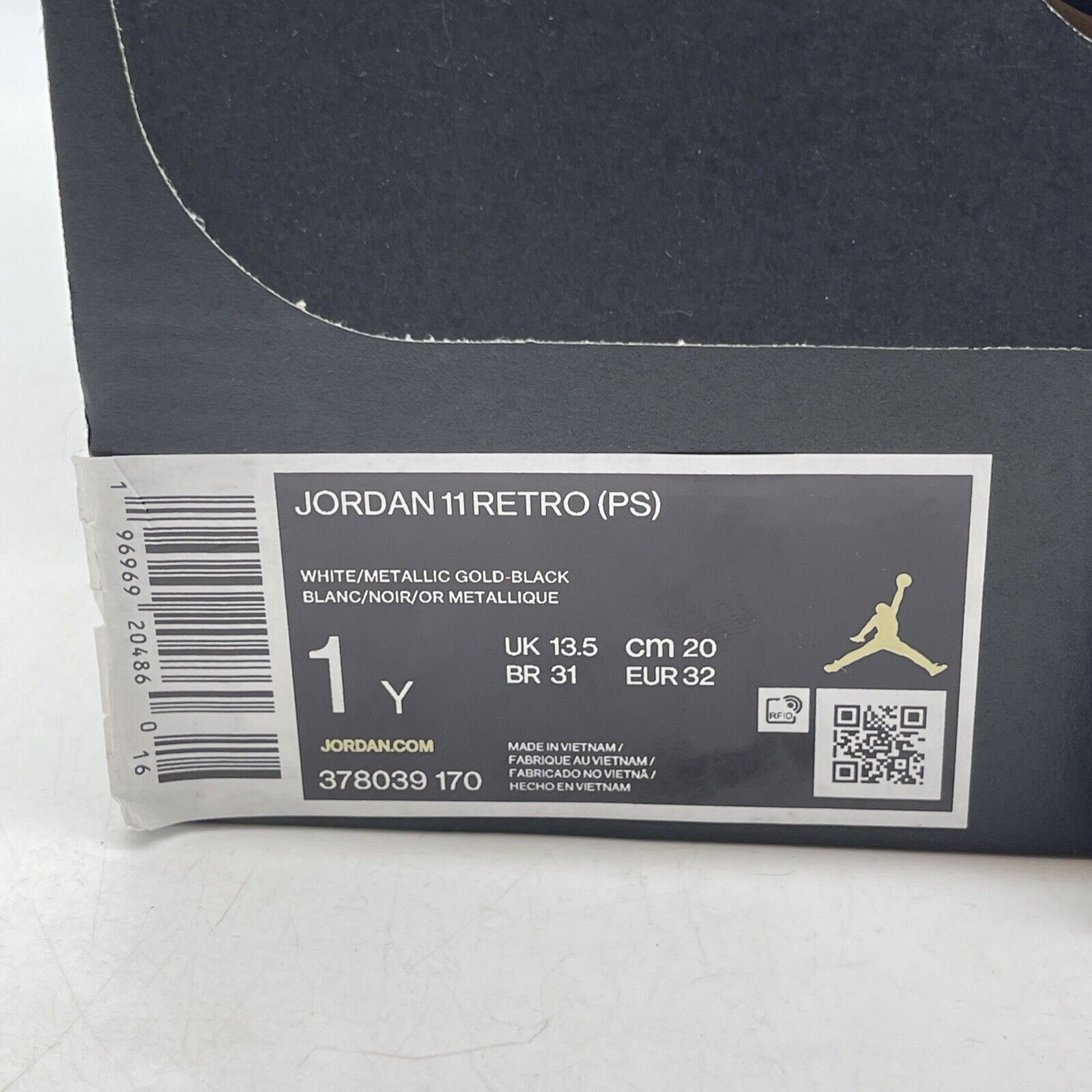 Size 1Y - Air Jordan 11 Retro Gratitude Defining Moments Black (378039-170)