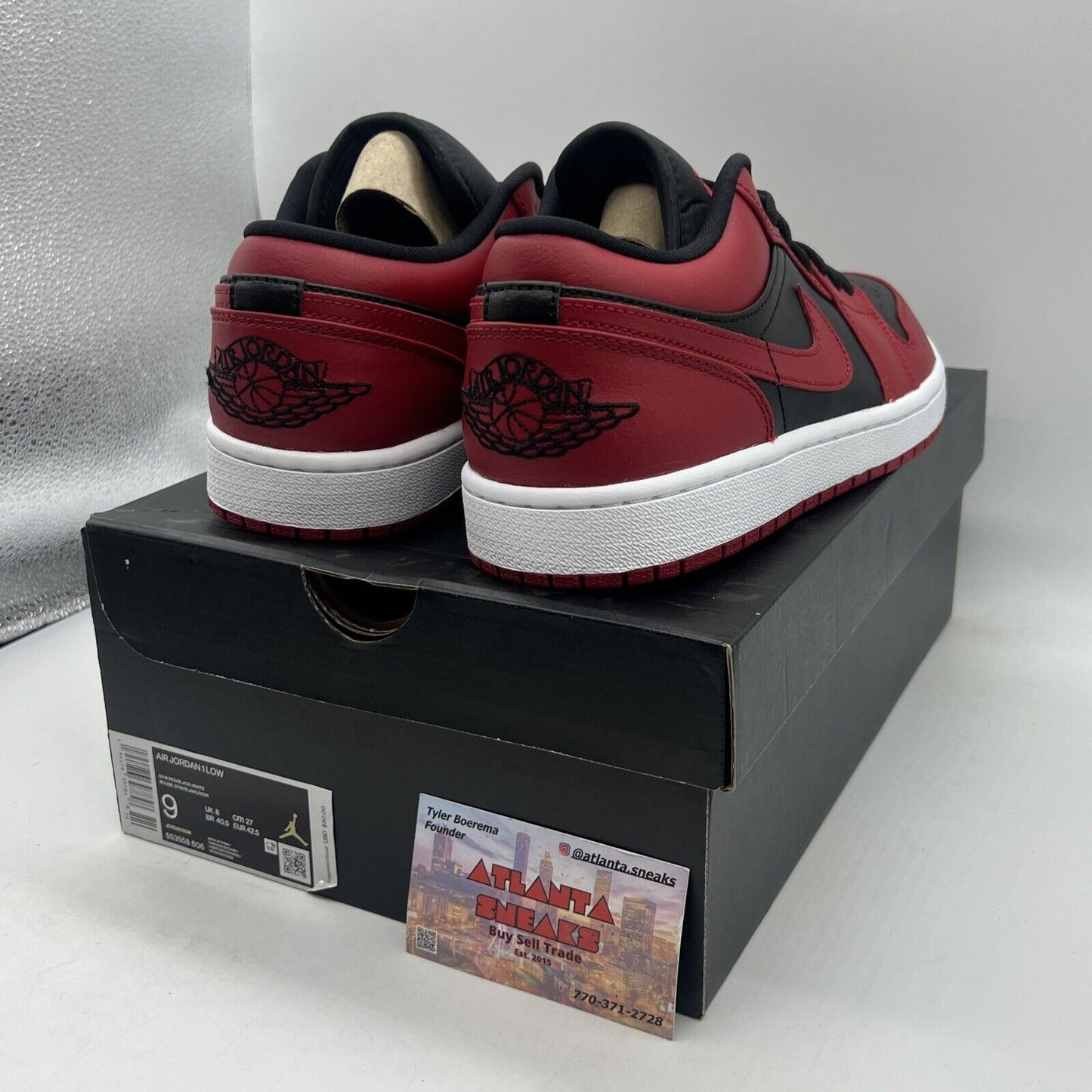 Size 9 - Air Jordan 1 Reverse Bred Black Red White Brand New Og All DS