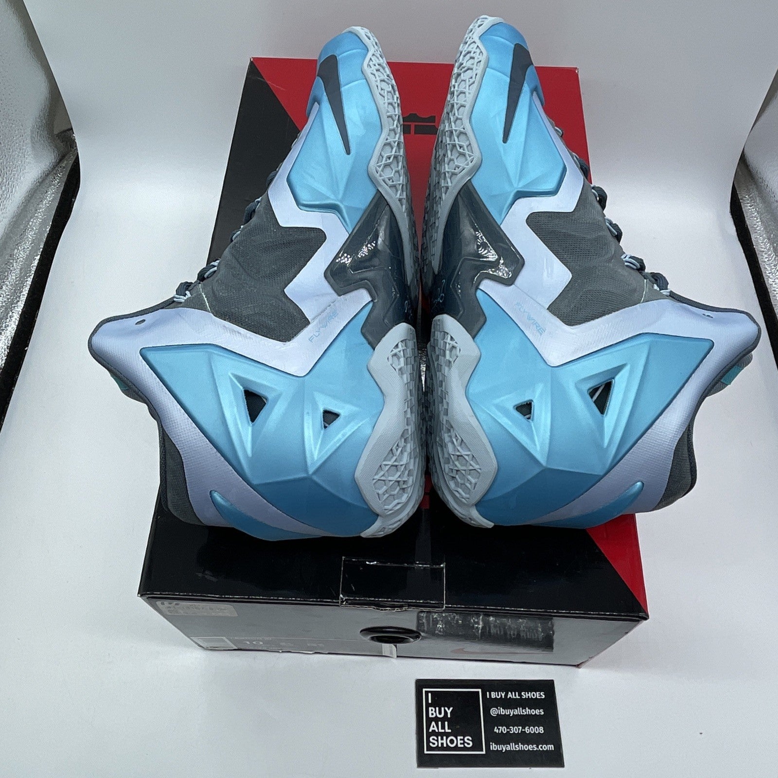 Size 10 - Nike LeBron 11 Armory Slate Blue Grey Suede Leather (616175-401)