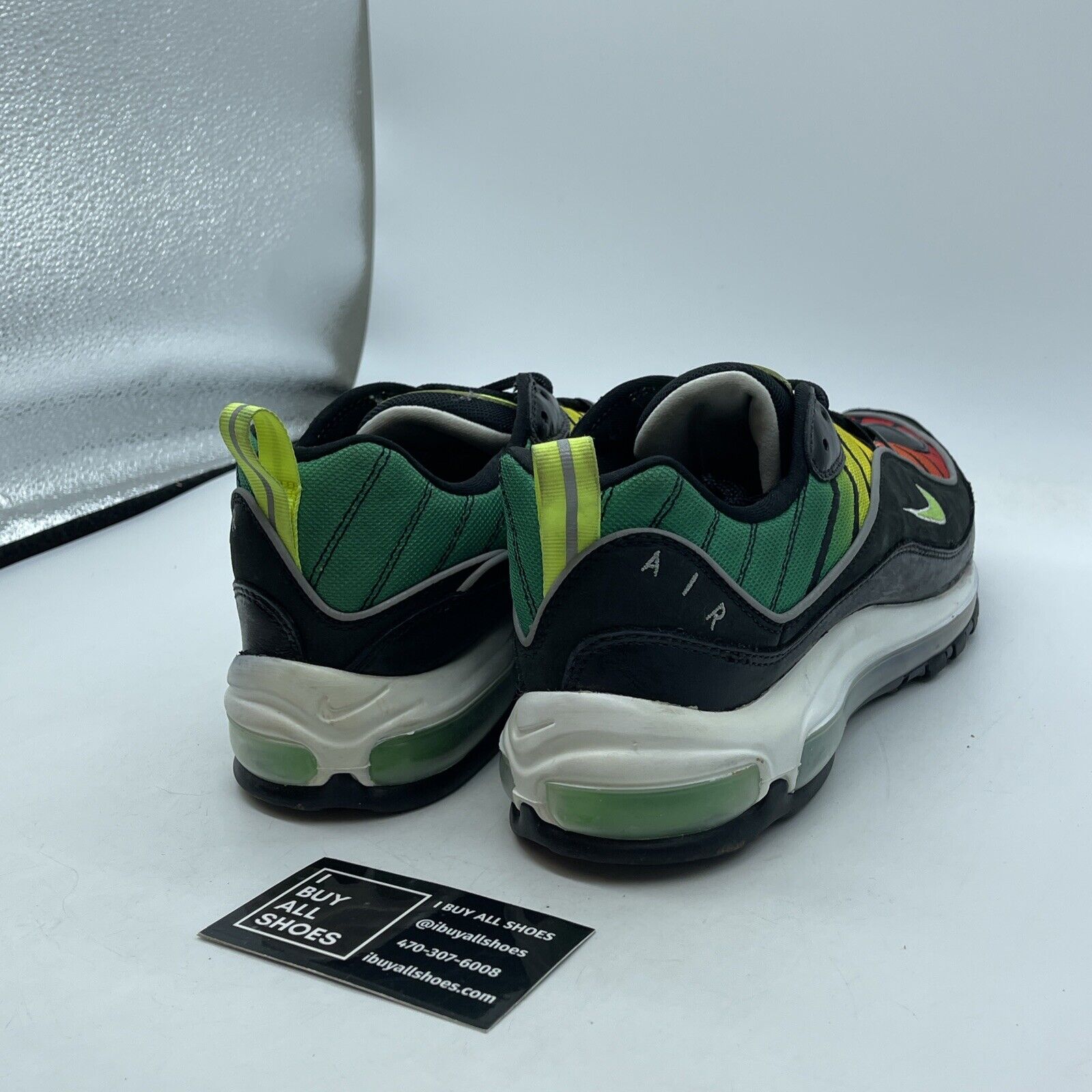 Size 11.5W - Nike Olivia Kim x Air Max 98 No Cover Green Black Suede (CK3309-001