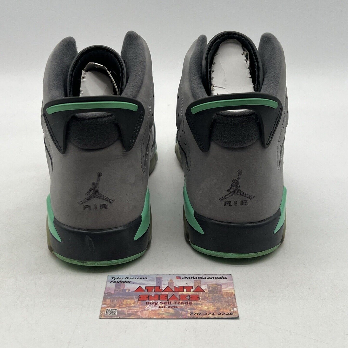 Size 8.5 (GS) - Jordan 6 Mid Green Glow Grey Suede (543390-005)