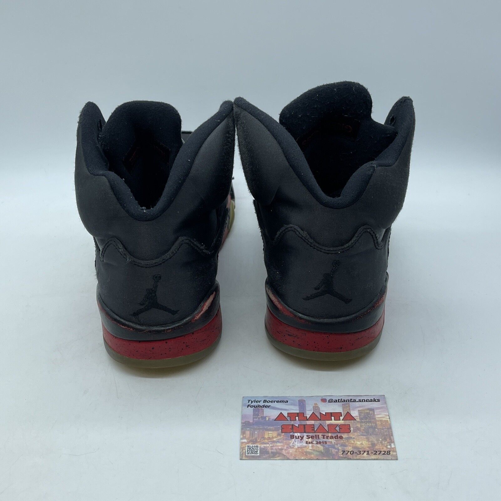 Size 8.5 - Air Jordan 5 Retro Satin Bred Black Red Grey (136027-006)