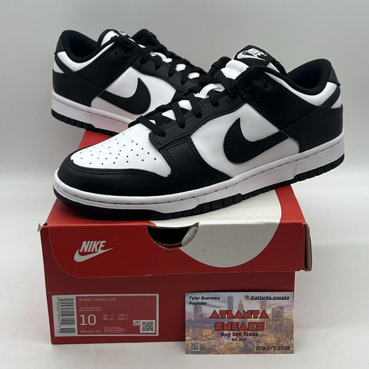 Size 10 - Nike Dunk Low Black White W Brand New Og All