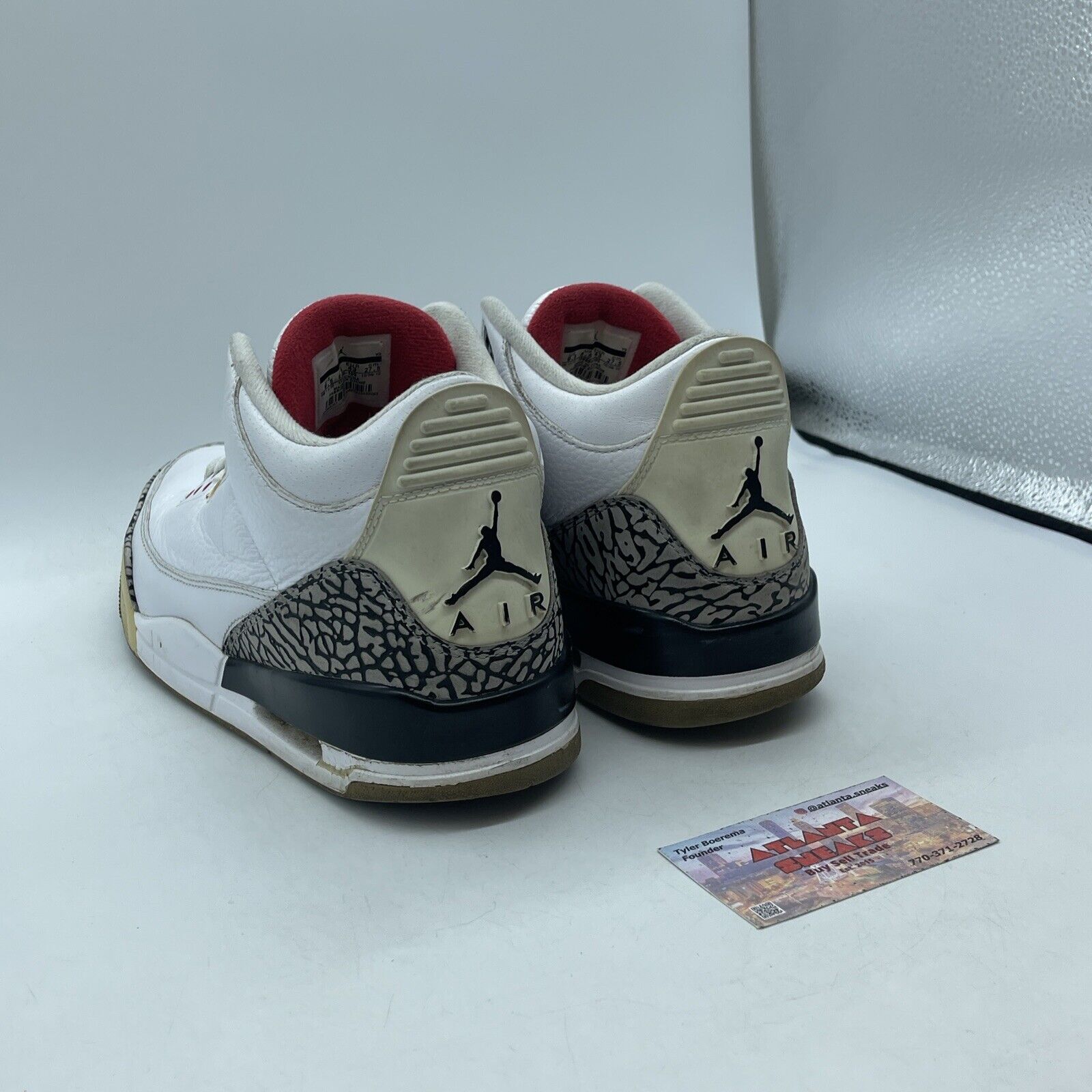 Size 9.5 - Jordan 3 Retro White Cement 2011 Leather Grey Suede (136064-105)
