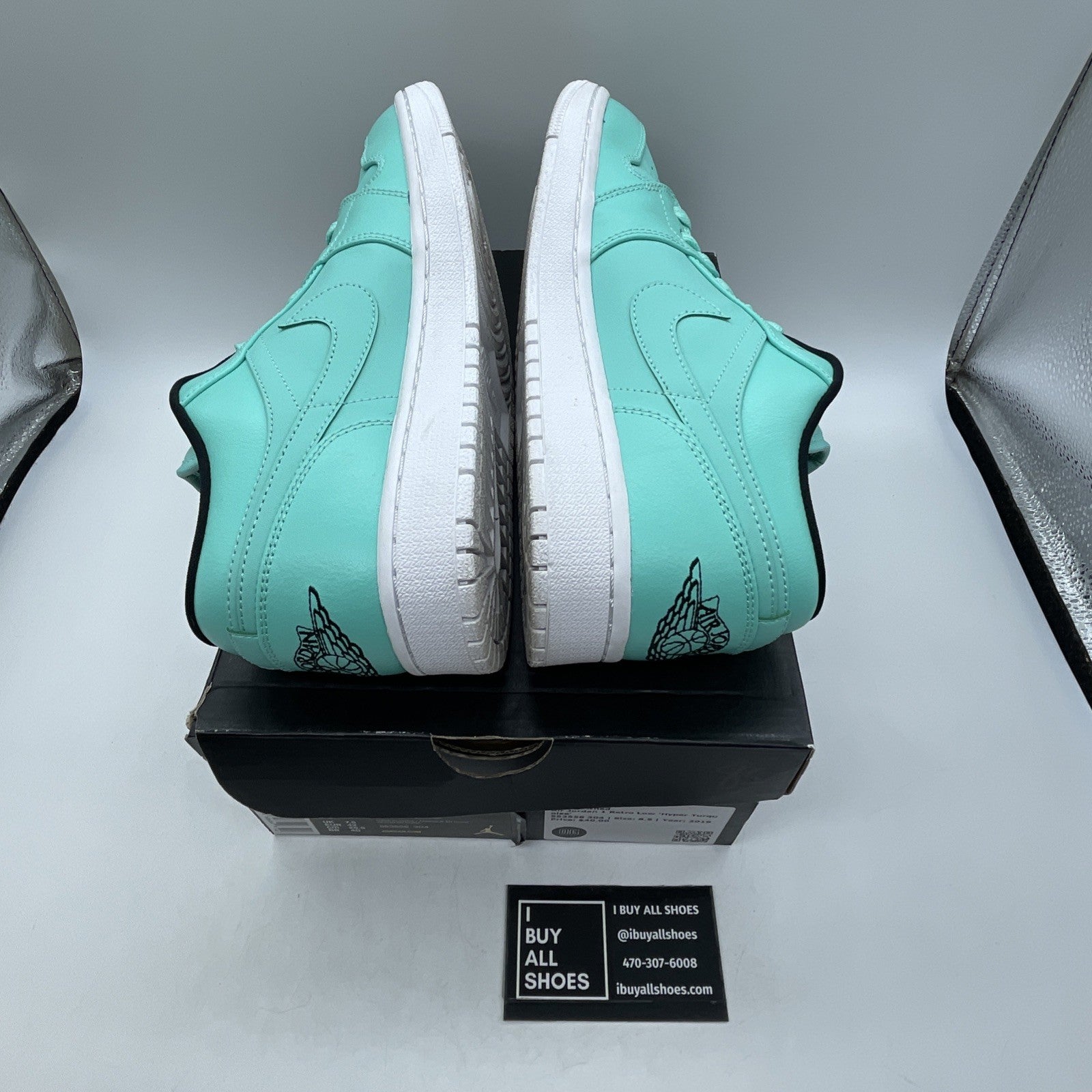 Size 8.5 - Air Jordan 1 Low Hyper Turquoise (553558-304)