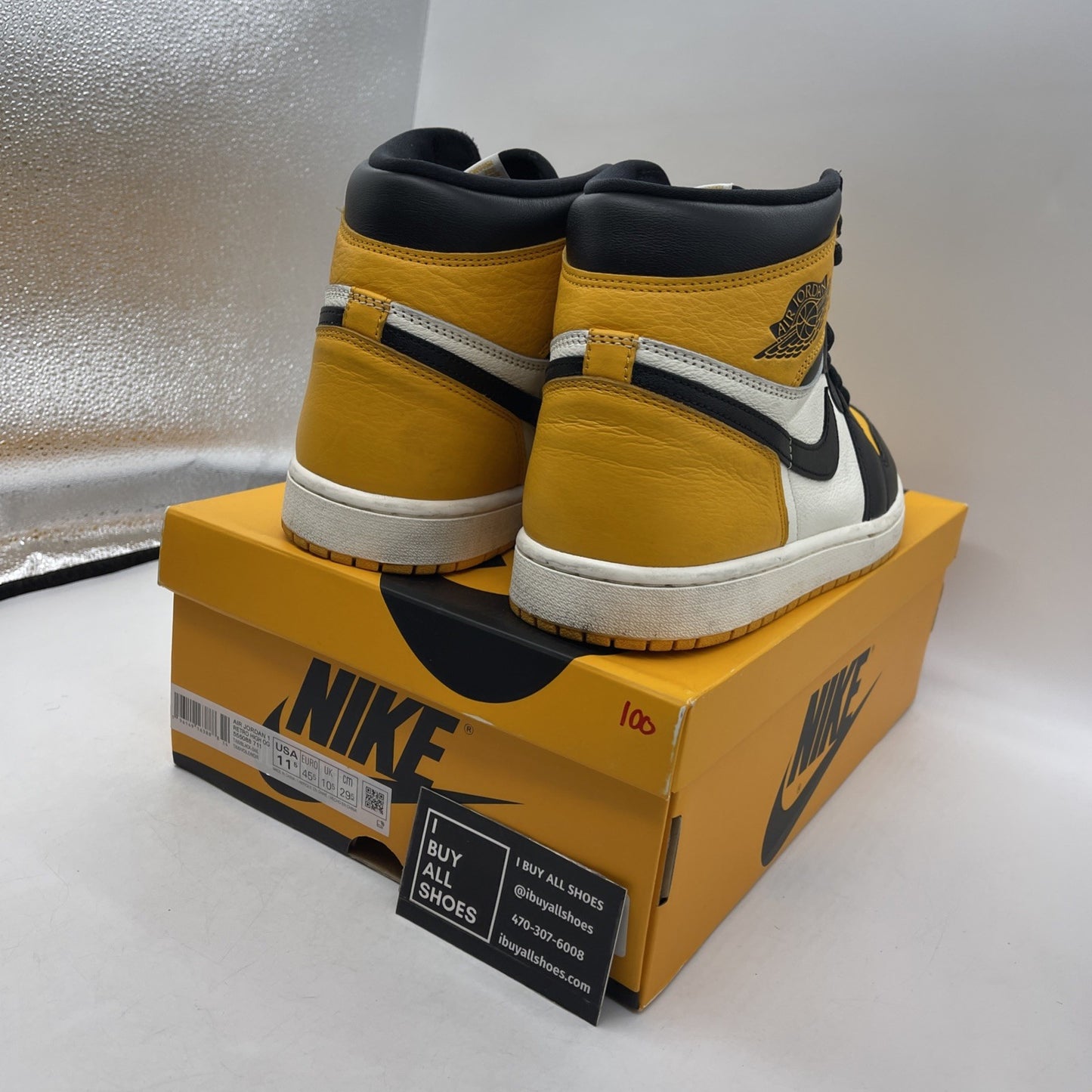 Size 11.5 - Air Jordan 1 Retro OG High Yellow Toe (555088-711)