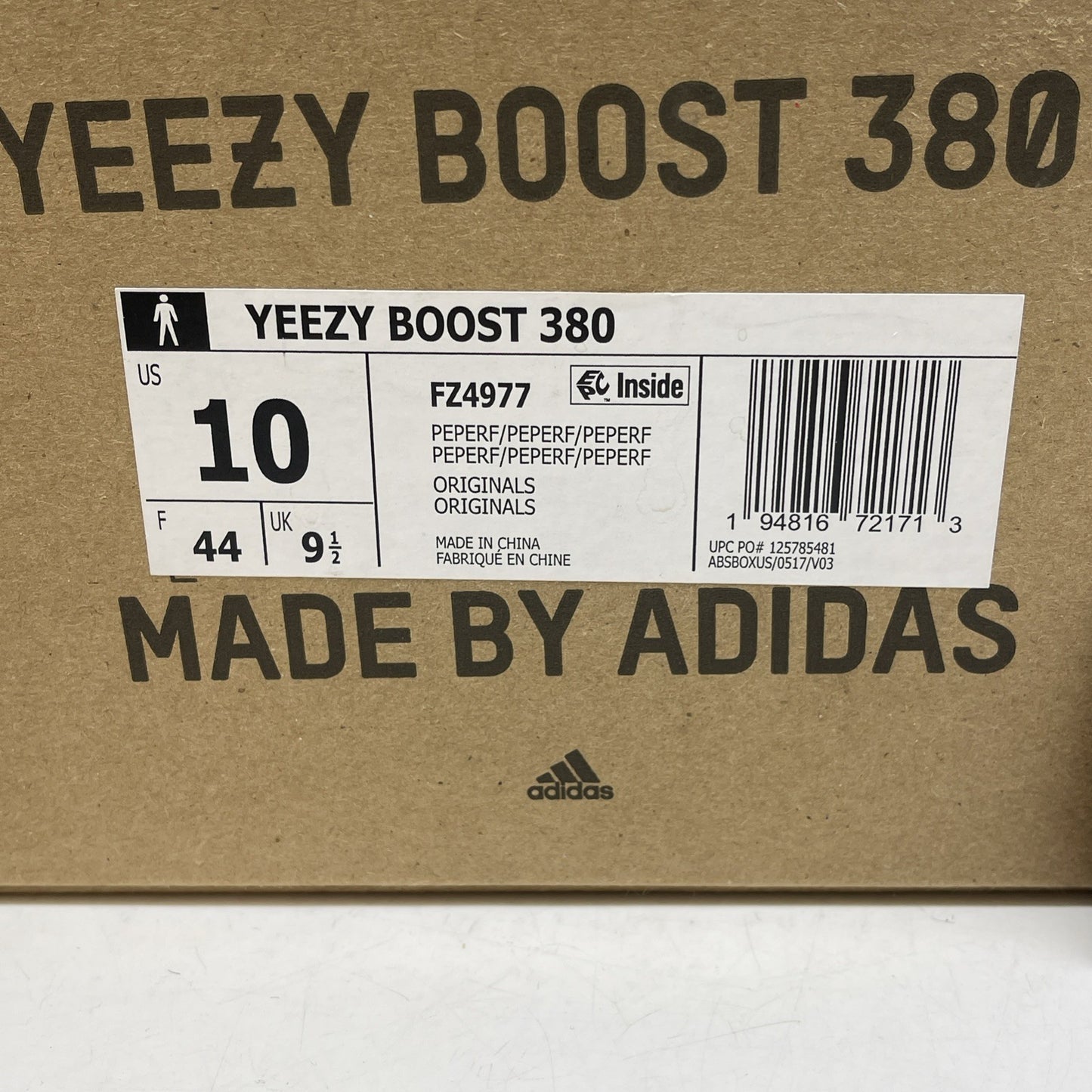 Size 10 - adidas Yeezy Boost 380 Pepper Reflective Grey (FZ4977)