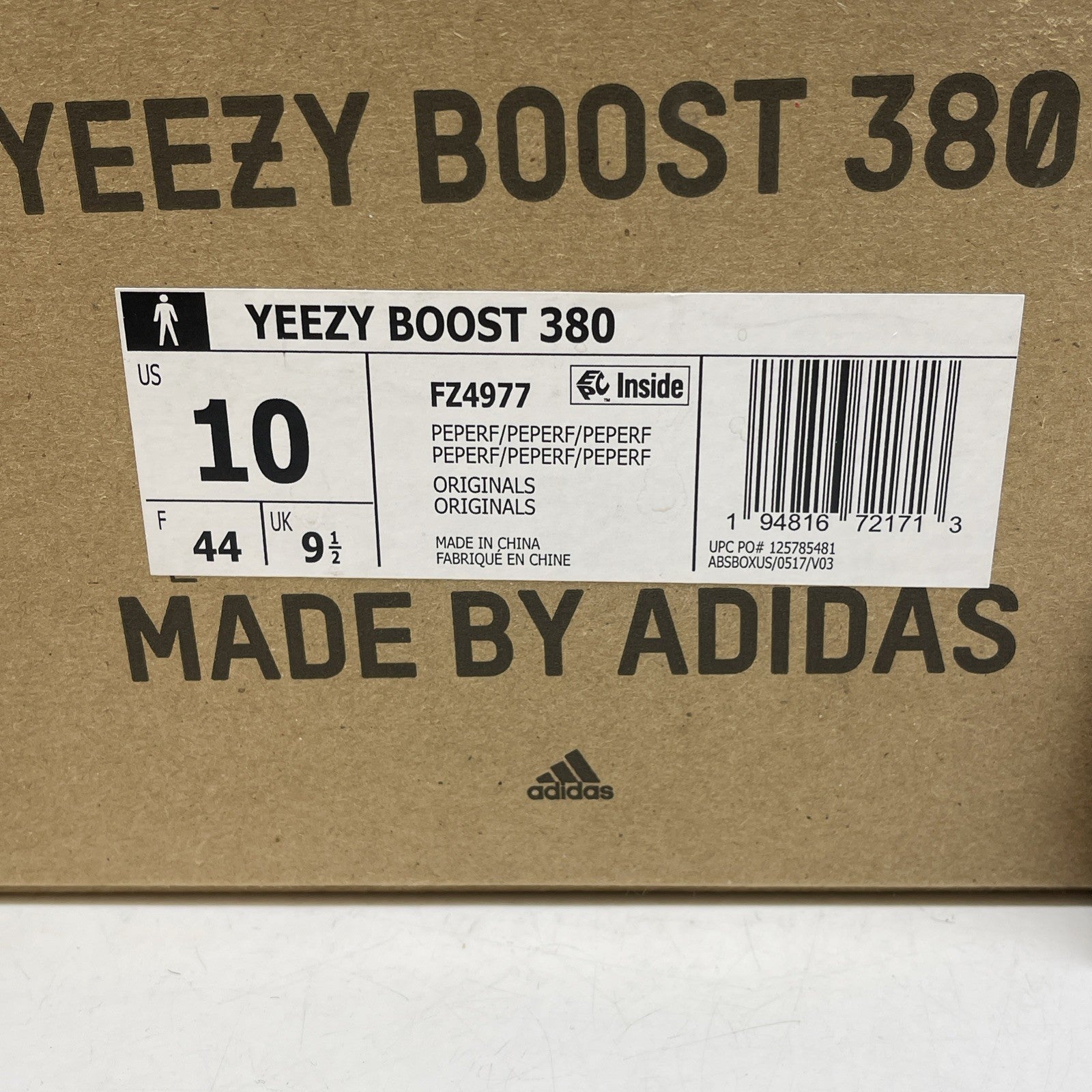 Size 10 - adidas Yeezy Boost 380 Pepper Reflective Grey (FZ4977)