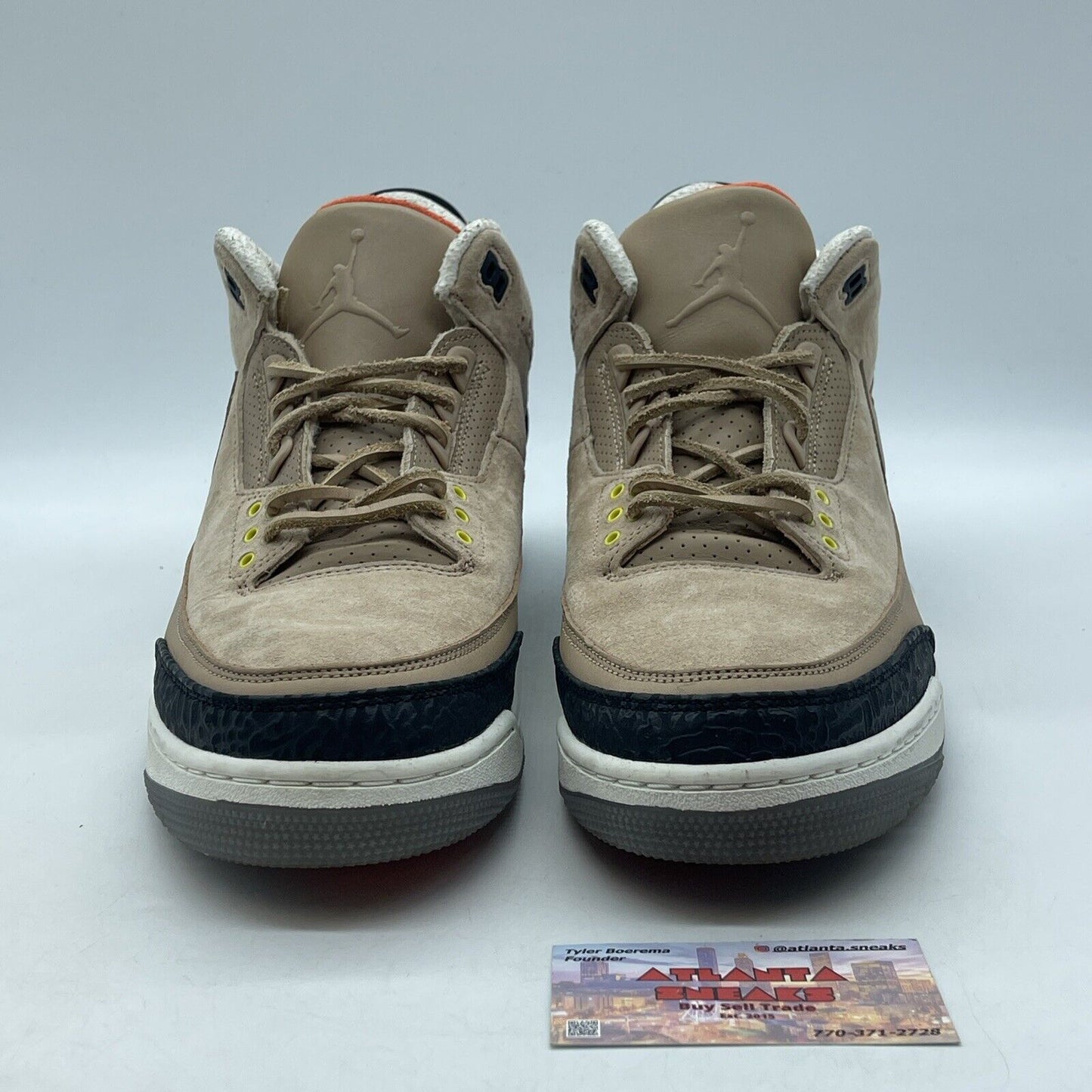 Size 12 - Air Jordan 3 Retro JTH NRG Bio Beige Black White Orange (AV6683-200)