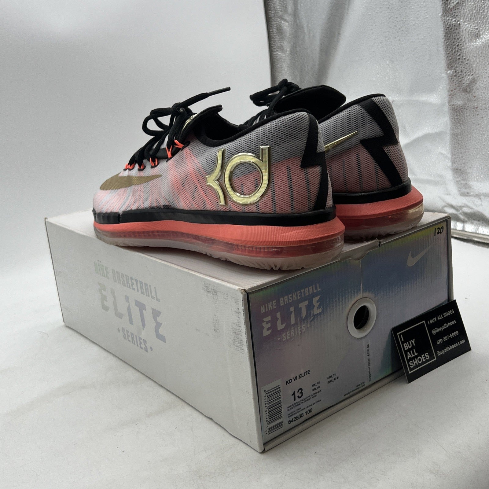 Size 13 - Nike KD 6 Elite Gold - (642838-100)