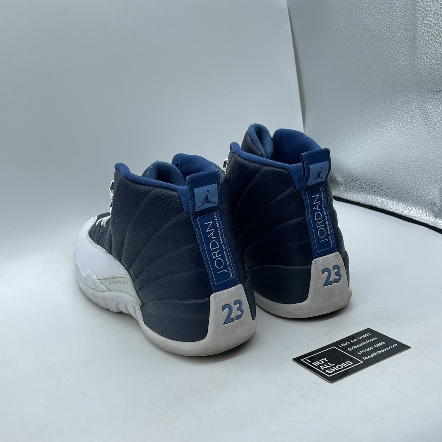 Size 13 - Air Jordan 12 Retro 2012 Obsidian Blue White Leather (130690-410)