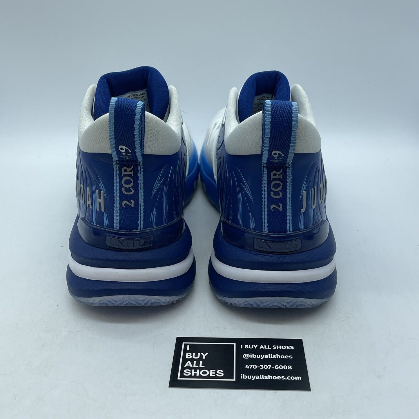 Size 13 - Unitus Judah 1 basketball shoes Blue White Suede Leather (JUB001-141)