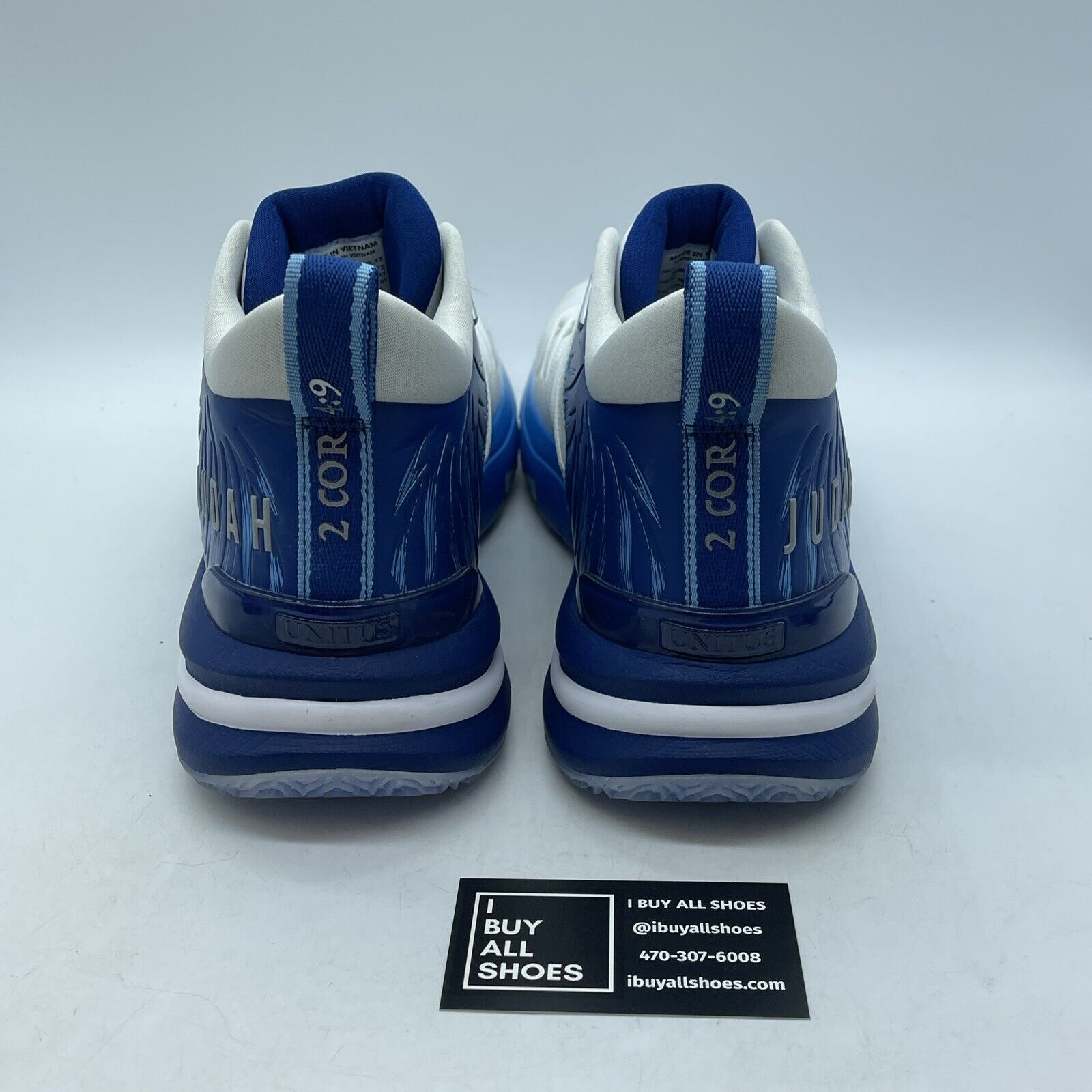 Size 13 - Unitus Judah 1 basketball shoes Blue White Suede Leather (JUB001-141)