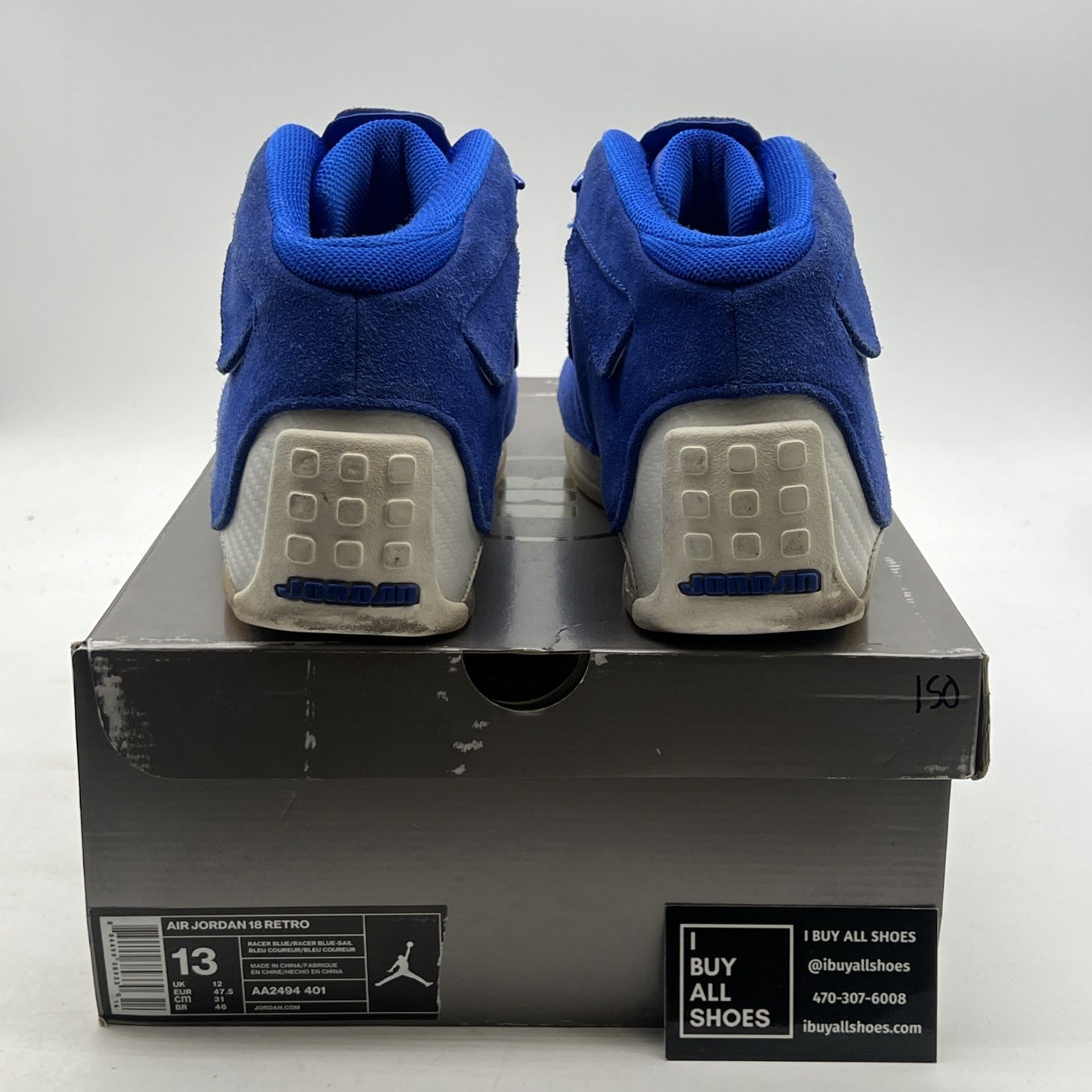 Size 13 - Air Jordan 18 Retro Blue Suede (AA2494-401)