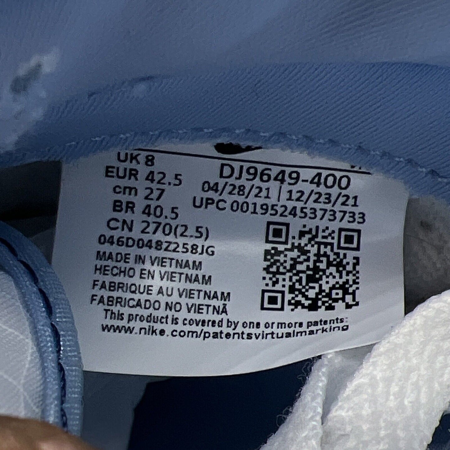 Size 9 - Nike Dunk Low x Union LA Passport Pack - Argon White Blue (DJ9649-400)