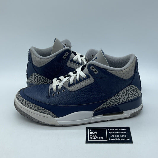 Size 9 - Jordan 3 Retro Blue Grey White Suede Leather (CT8532-401)