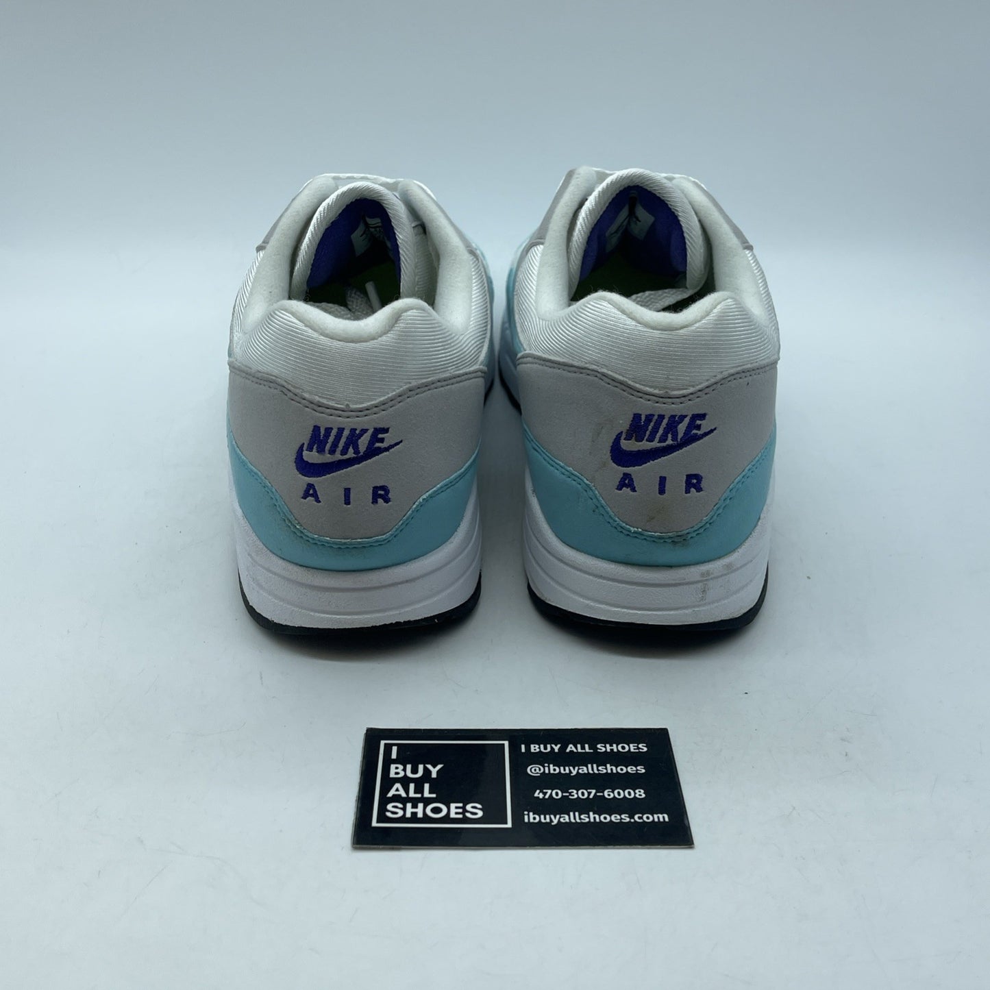 Size 11.5 - Nike Air Max 1 OG Anniversary Aqua Grey White Suede (908375-105)