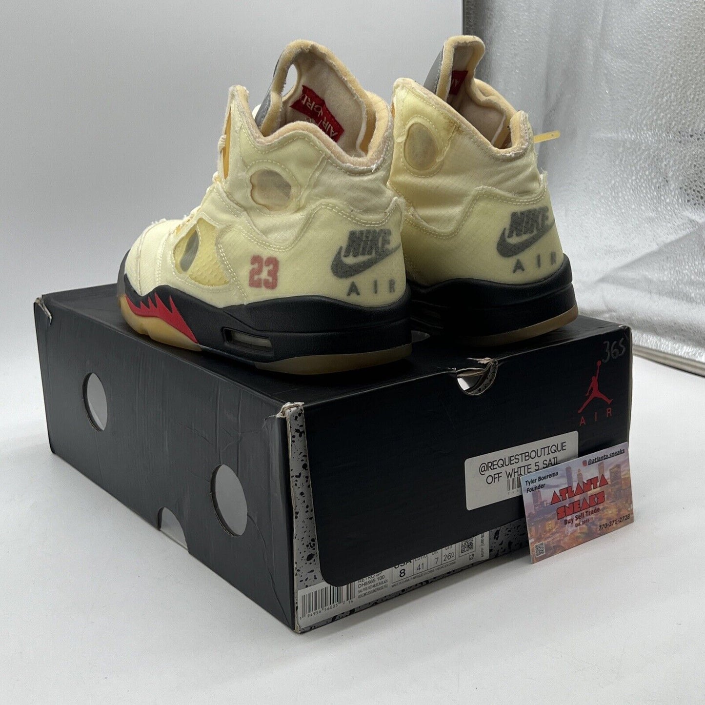 Size 8 - Jordan 5 SP x Off-White Mid Sail Black Red Cream Grey (DH8565-100)