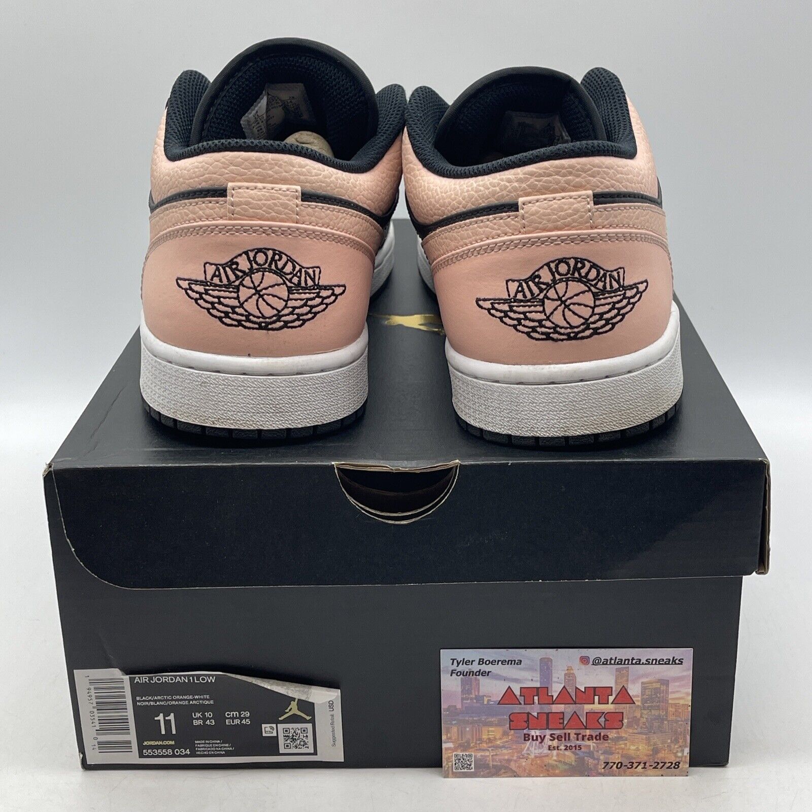 Size 11 - Air Jordan 1 Low Crimson Tint Black White Pink Leather (553558-034)
