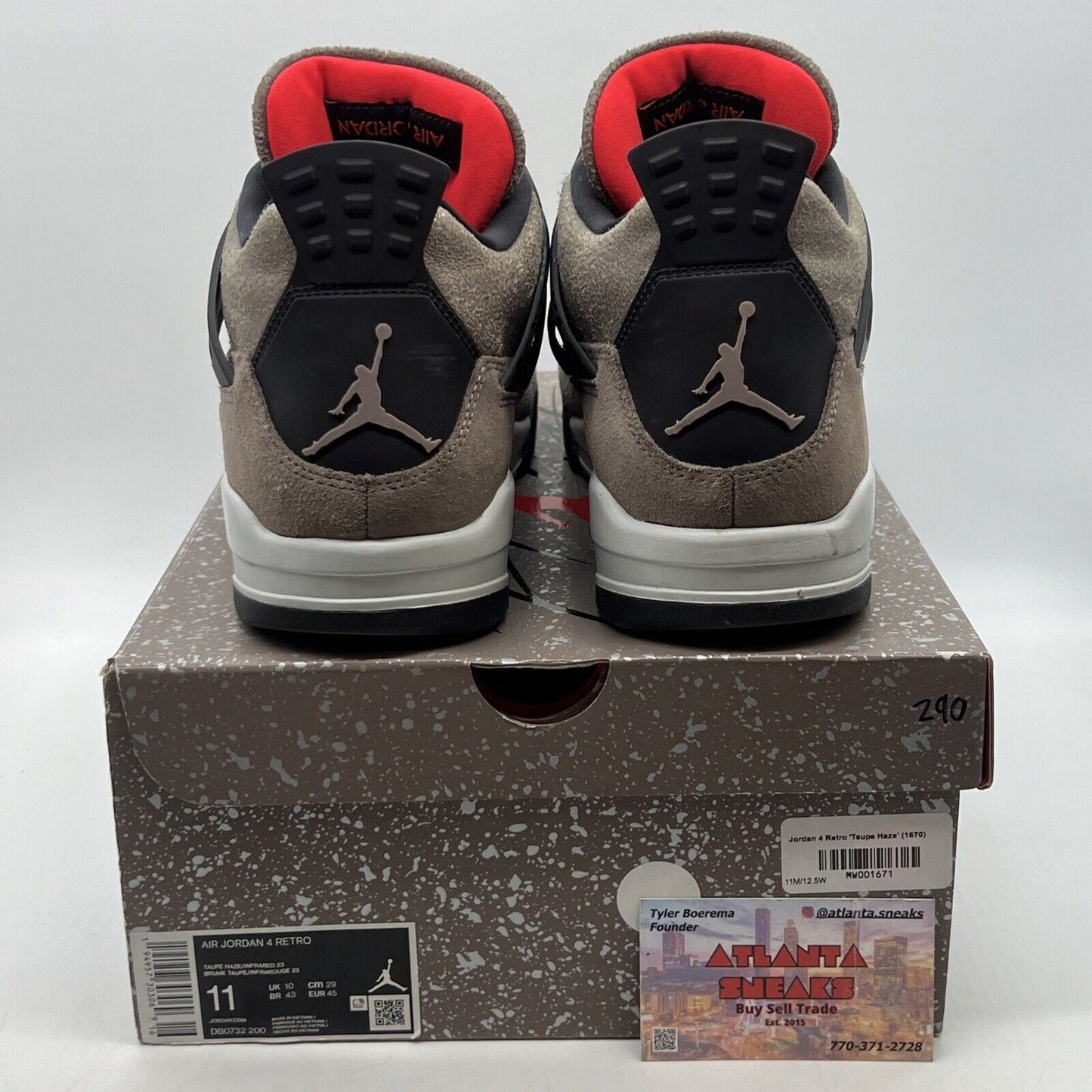 Size 11 - Jordan 4 Retro Mid Taupe Haze White Black Red (DB0732-200)
