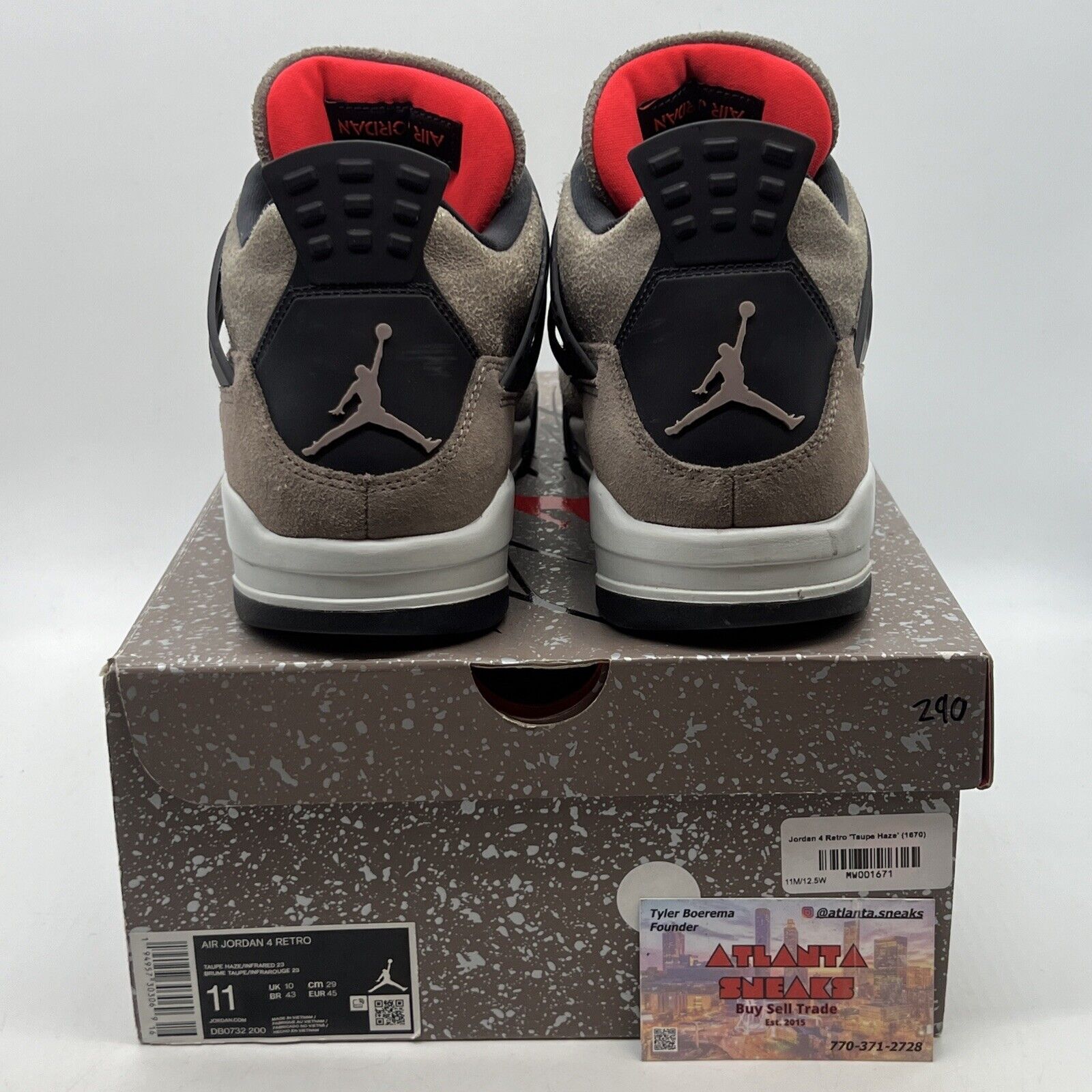 Size 11 - Jordan 4 Retro Mid Taupe Haze White Black Red (DB0732-200)