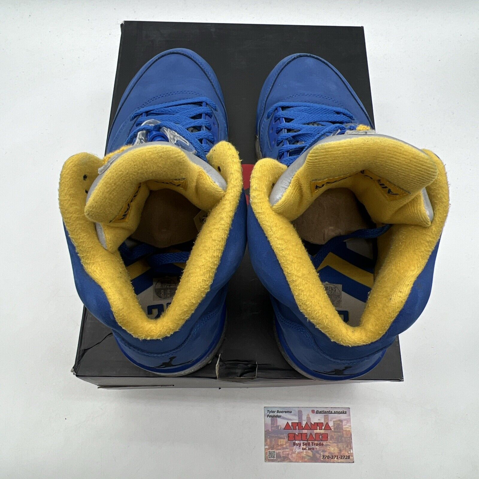 Size 8.5 - Air Jordan 5 Retro Laney Blue Yellow Suede Grey (CD2720-400)