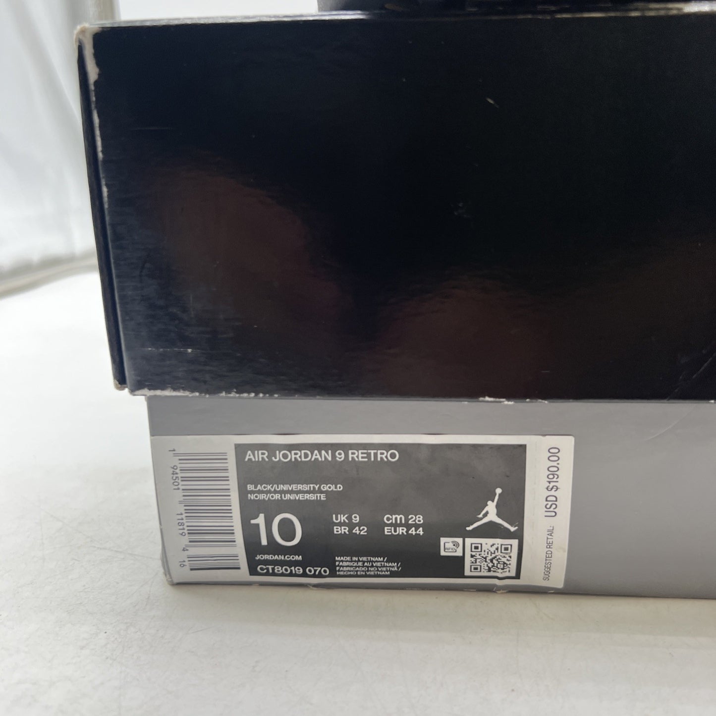 Size 10 - Air Jordan 9 Retro Black (CT8019-070)