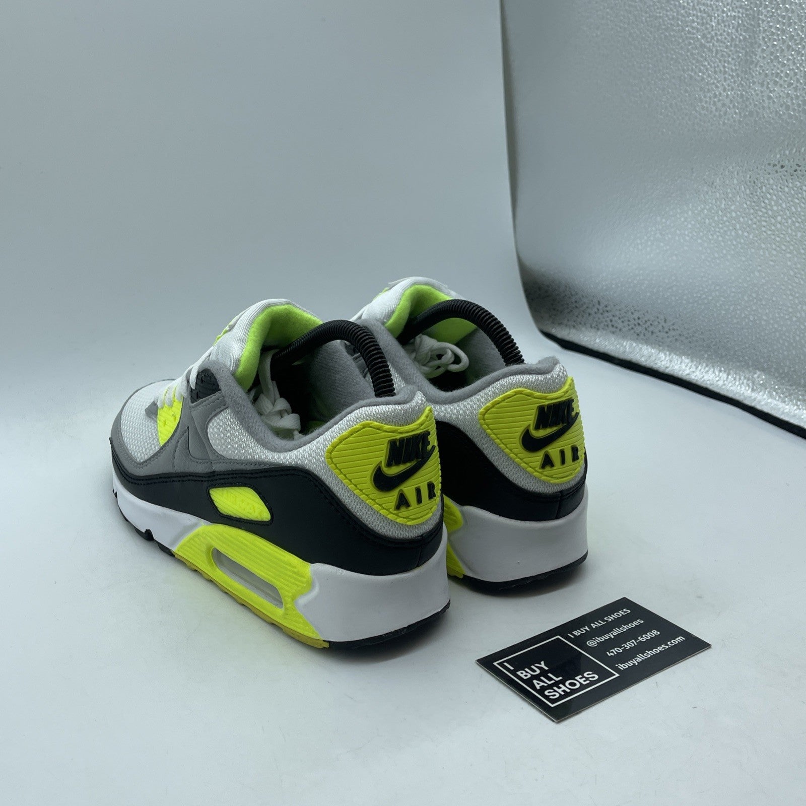 Size 7.5 - Nike Air Max 90 2020 Volt Gray Black Suede Leather (CD0881-103)