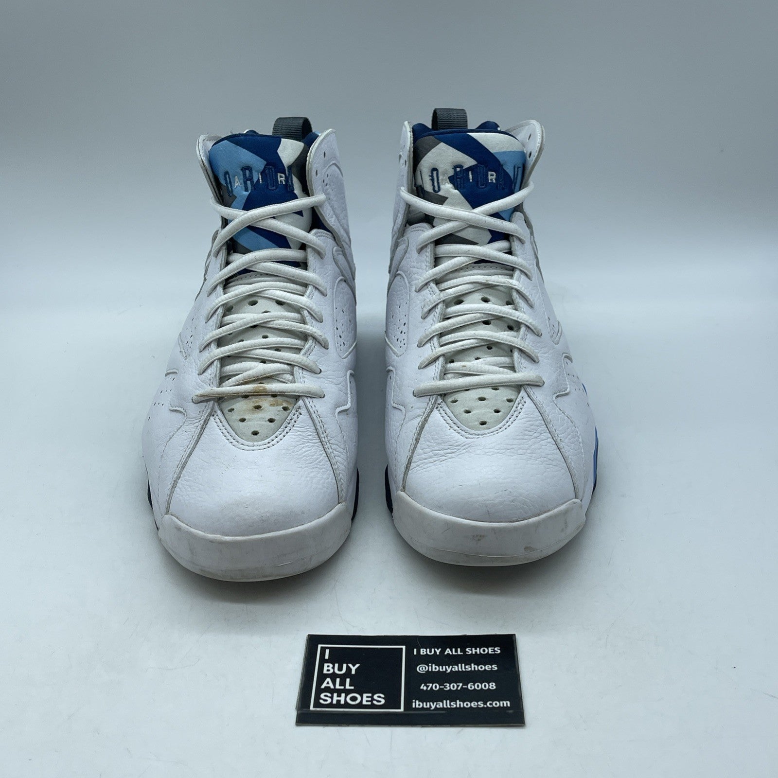 Size 9.5 - Air Jordan 7 Retro 2015 French Blue White Grey Leather (304775-107)