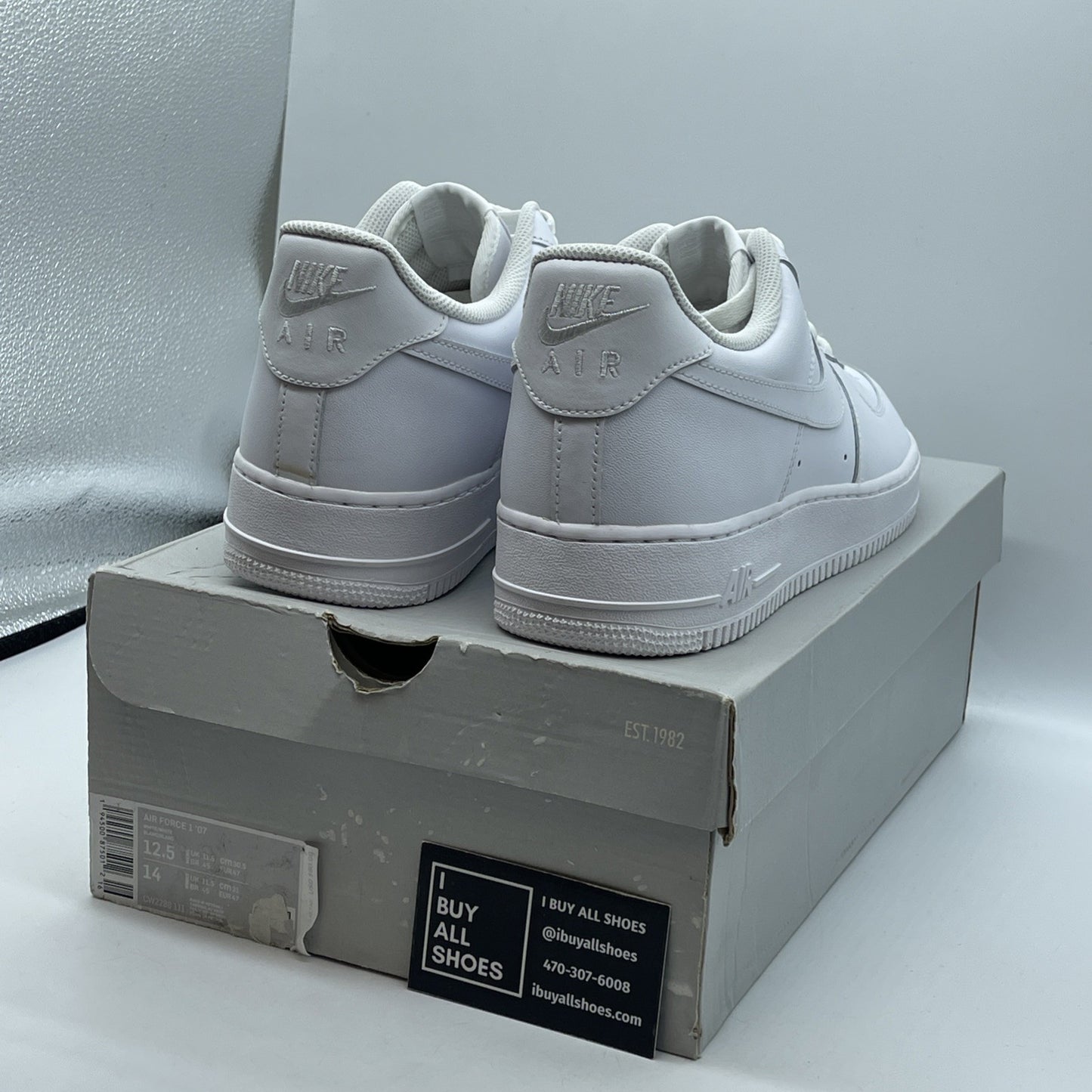 Size 12.5 - Nike Air Force 1 '07 Low Triple White Suede Leather (CW2288-111)