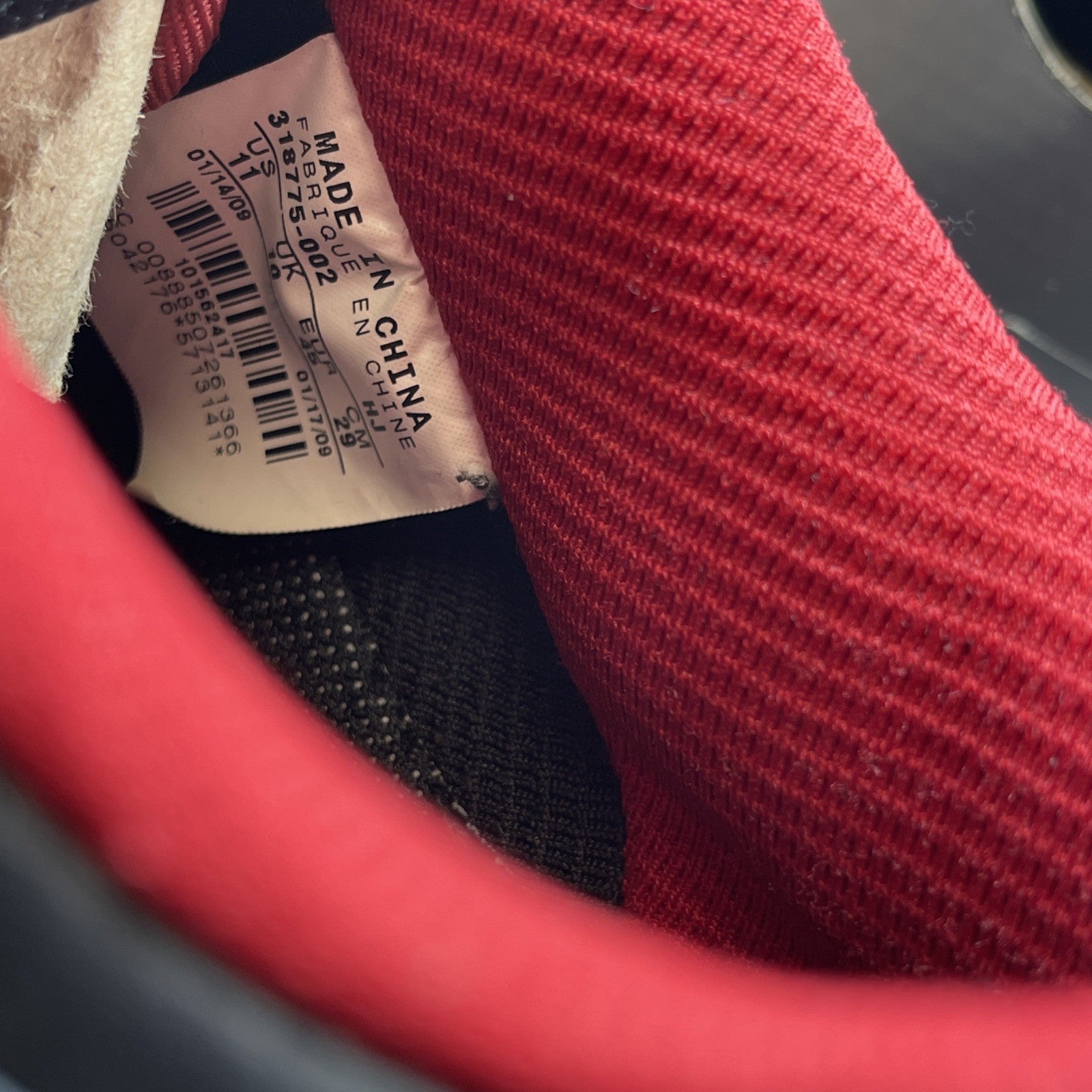Size 11 - Nike Air Force 1 Low Black Red Suede Leather (318775-002)